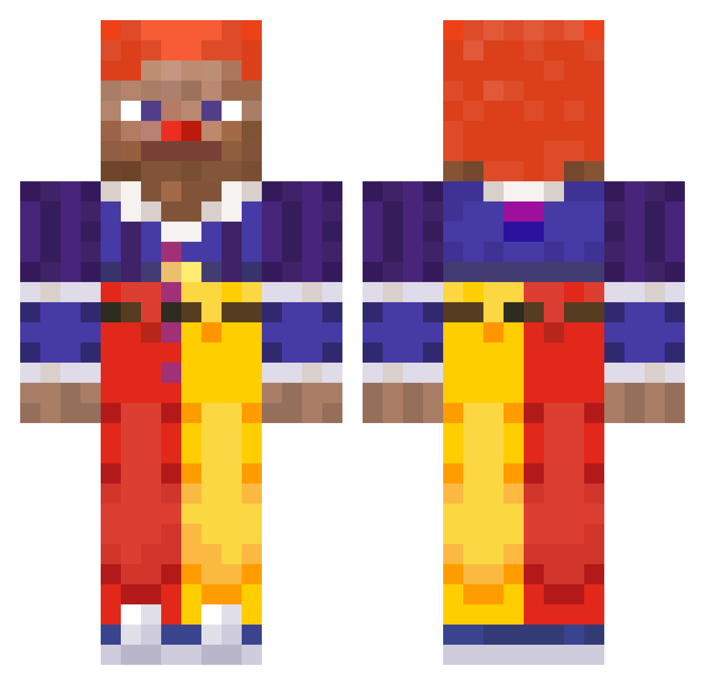 Turse Minecraft skin, front and back view