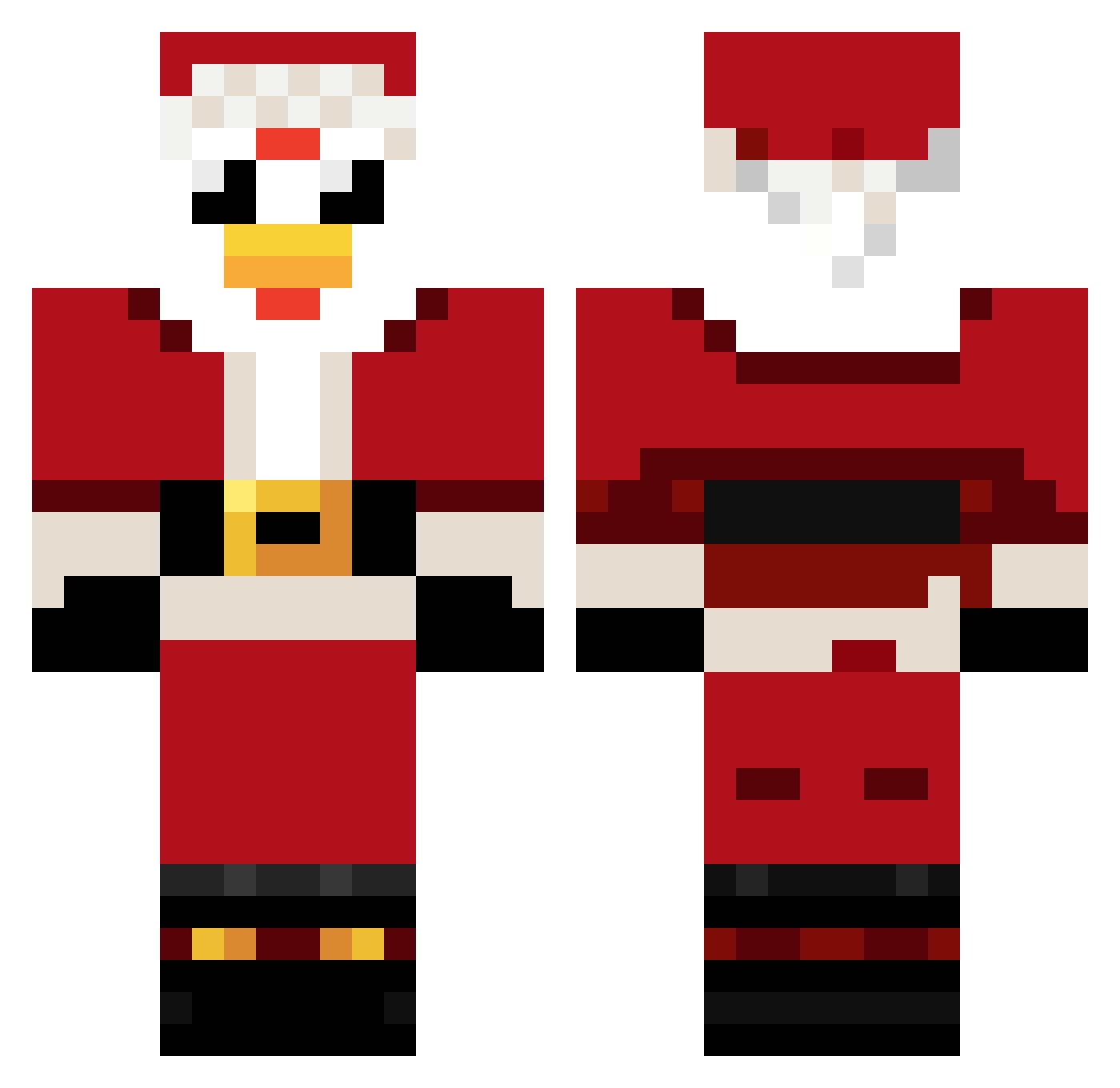 minimisebi Minecraft skin, front and back view