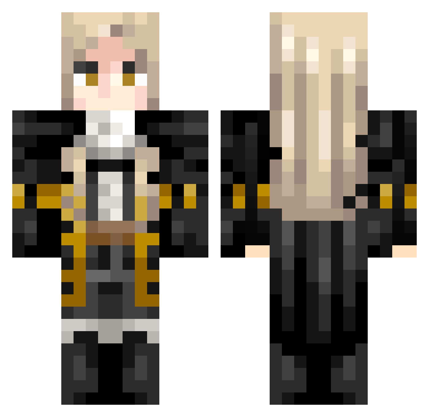 KaiserXZ Minecraft skin, front and back view