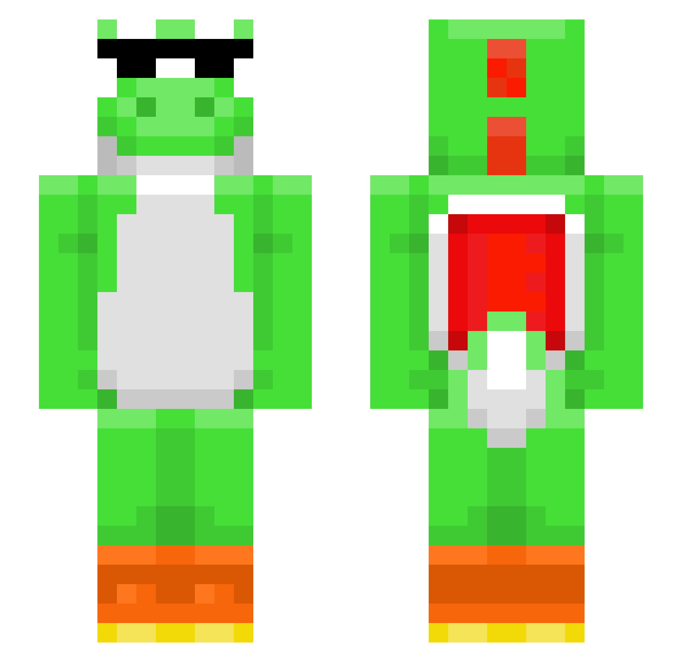 Radieschen05K Minecraft skin, front and back view