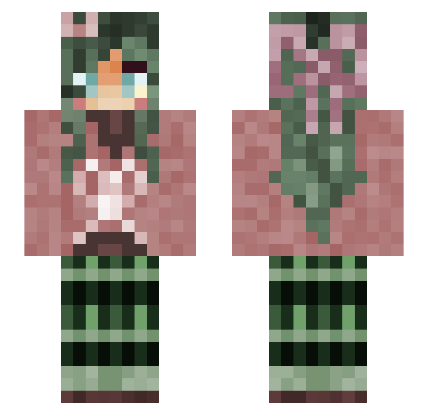 SpicySeraph Minecraft skin, front and back view