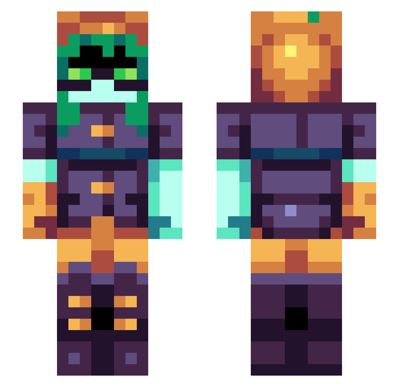 donn2 Minecraft skin, front and back view