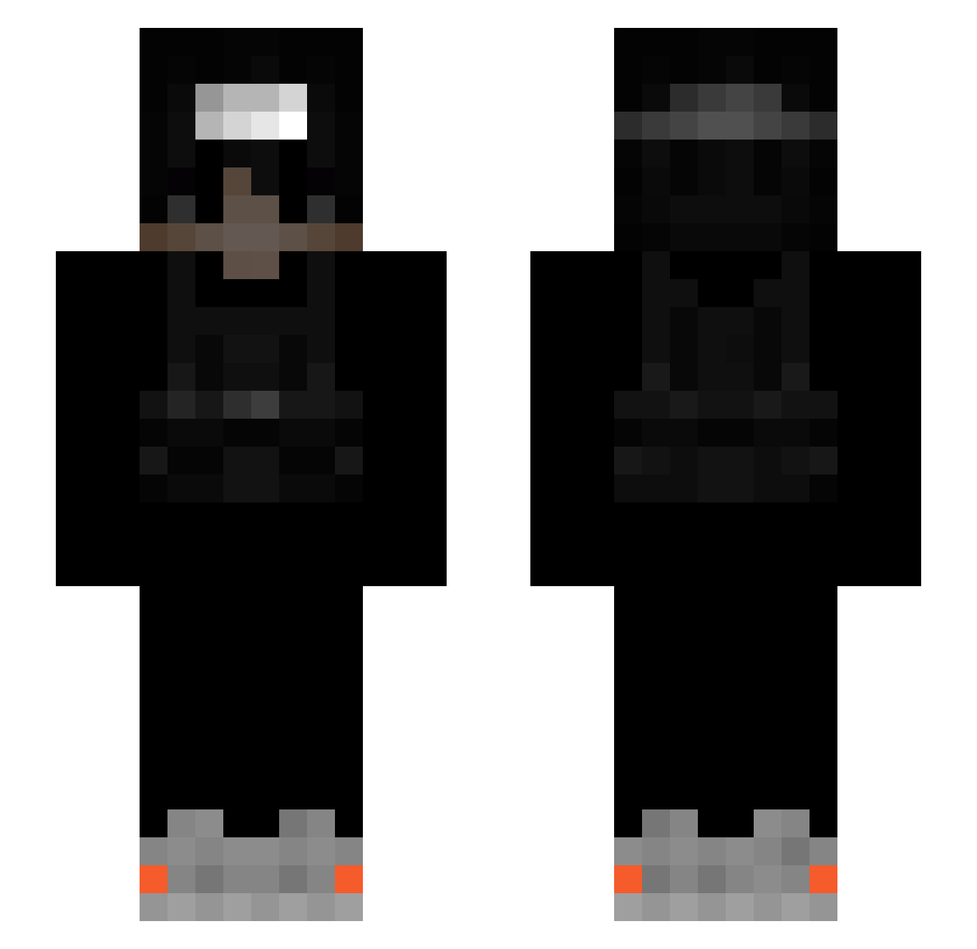 qonex Minecraft skin, front and back view