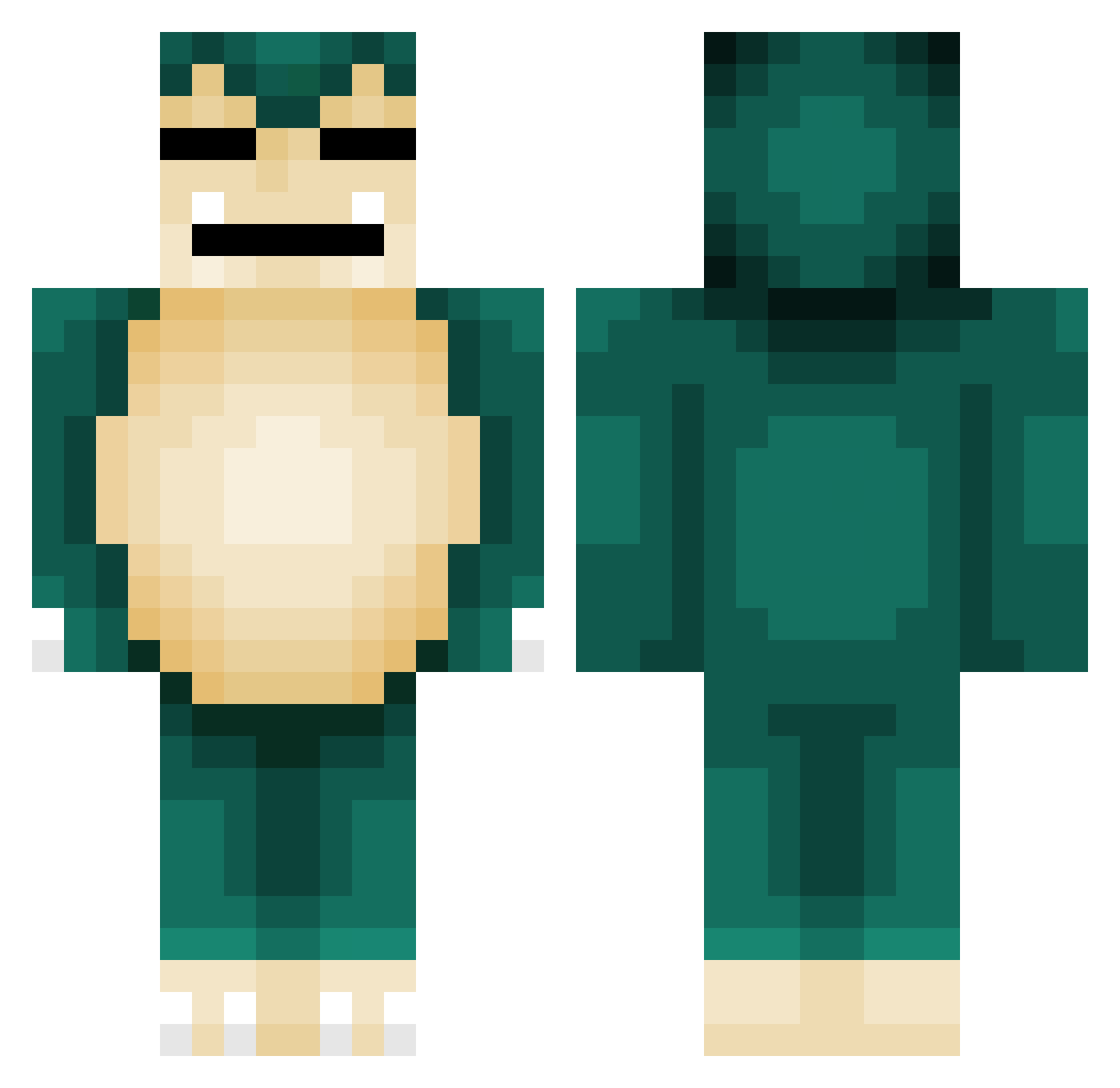 TheHypnotix Minecraft skin, front and back view
