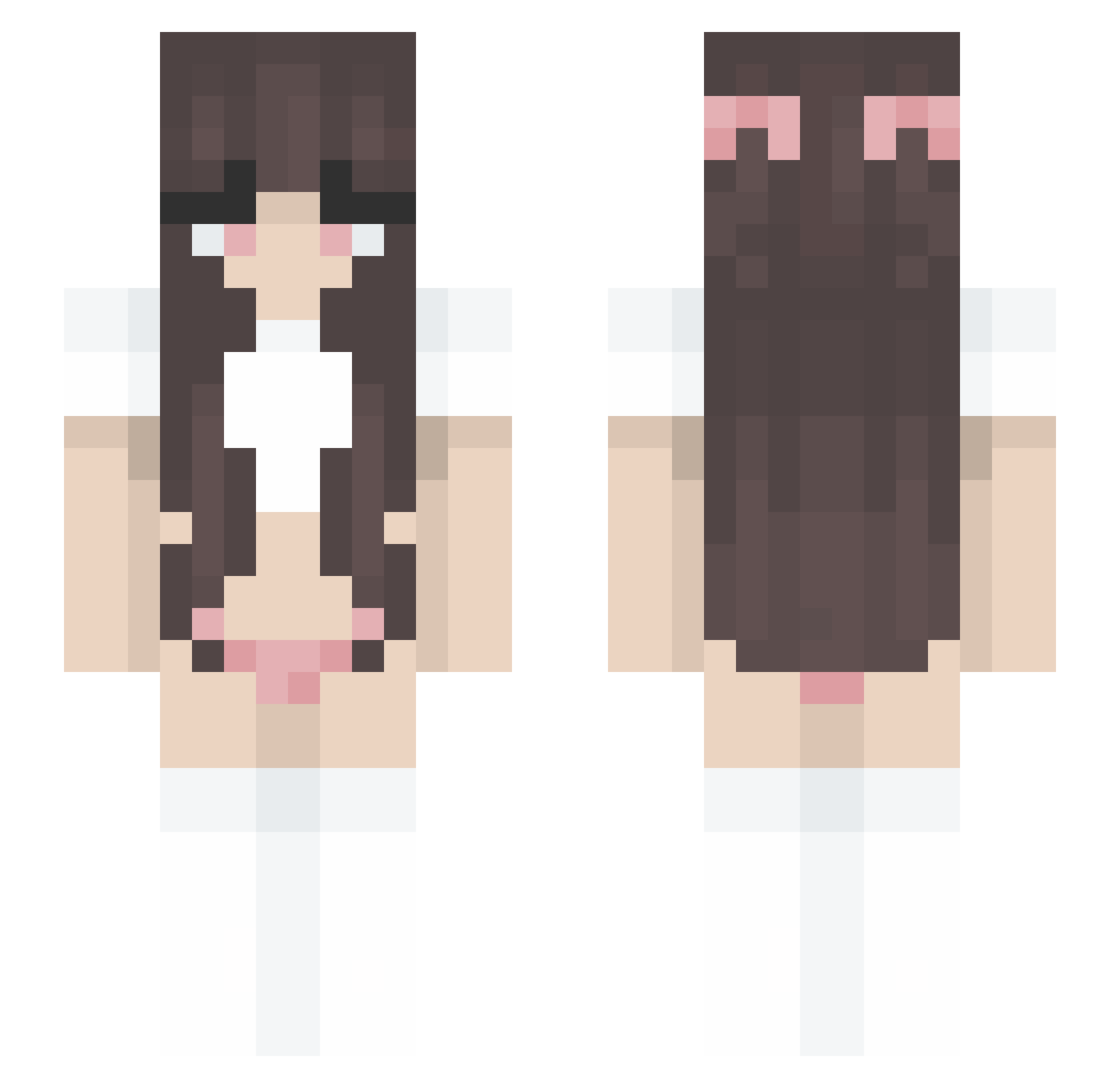 necodori Minecraft skin, front and back view