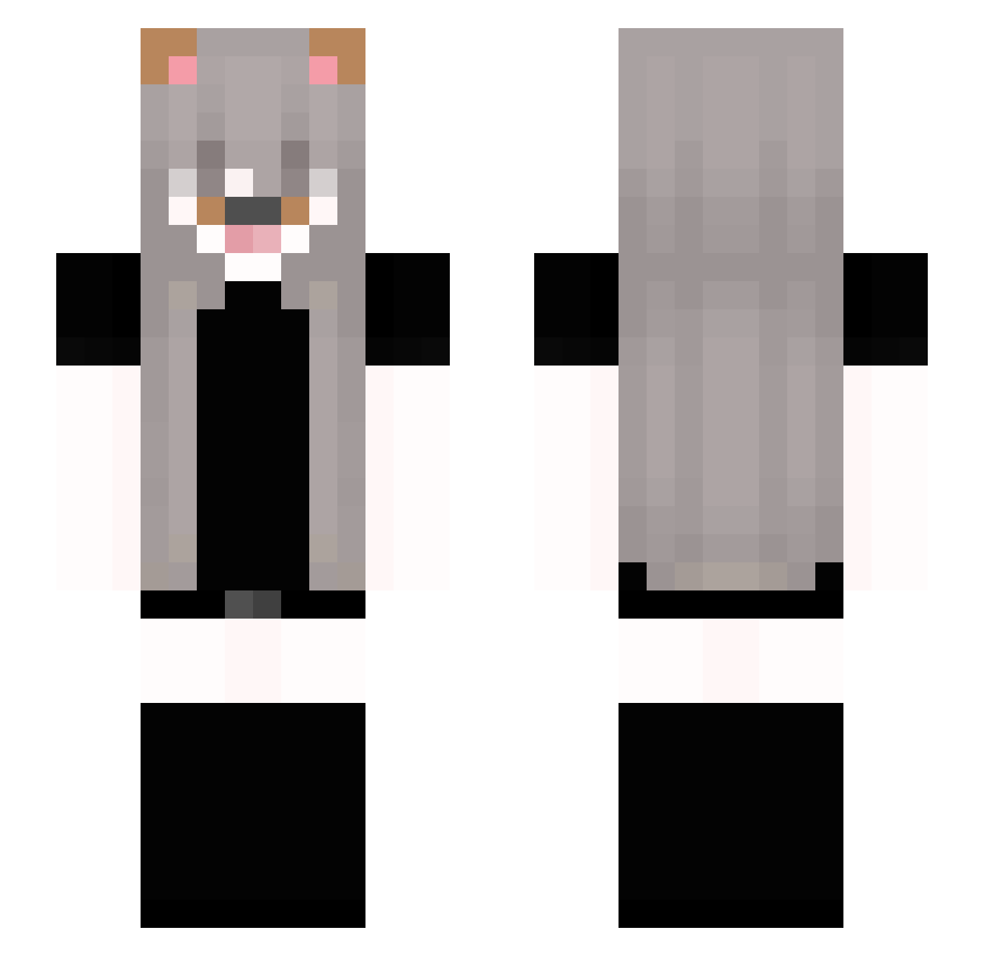 Rextravil Minecraft skin, front and back view