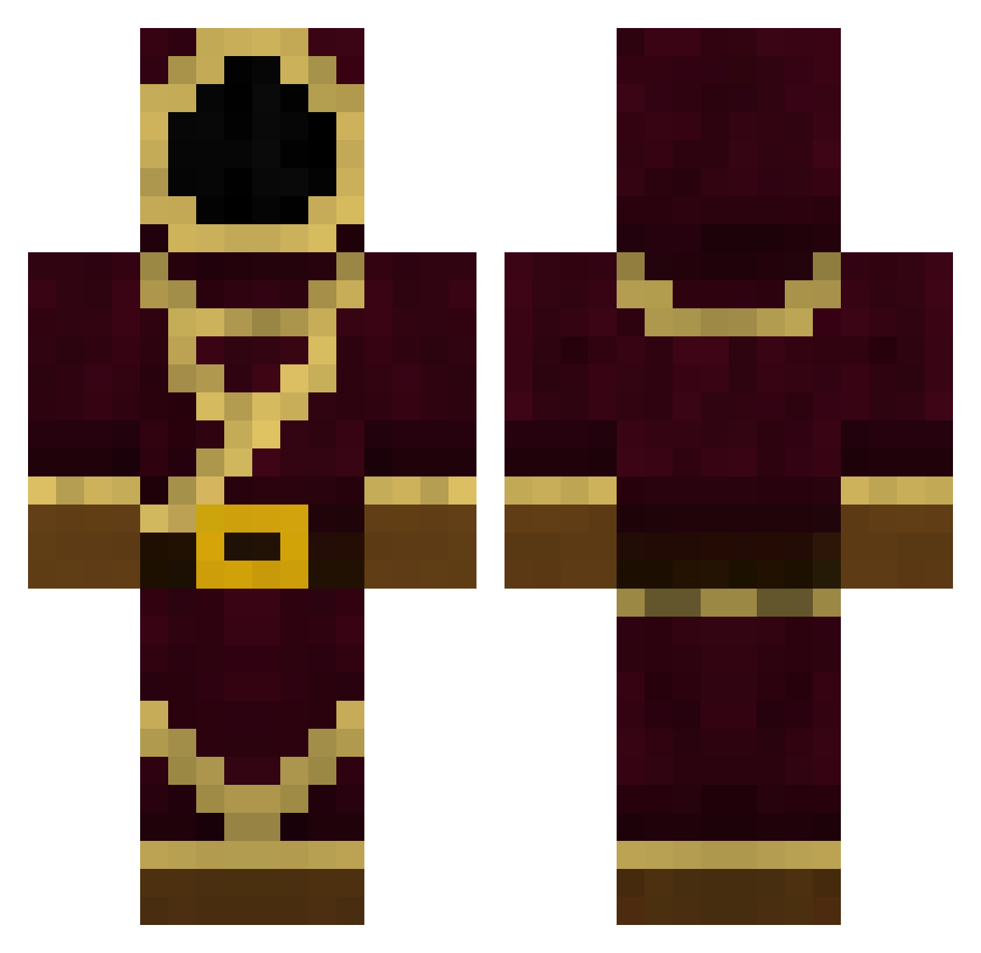Olivenite Minecraft skin, front and back view