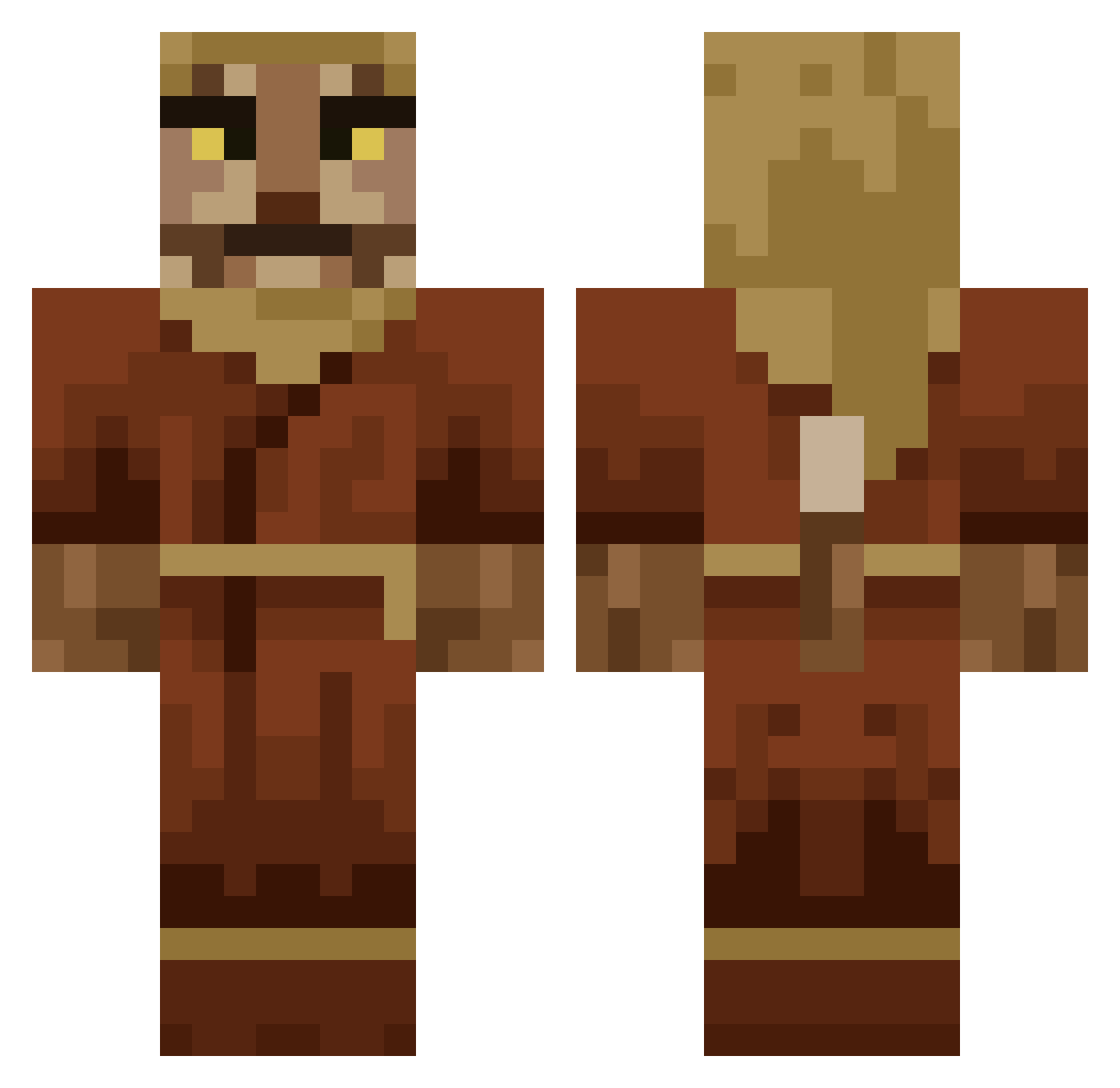Dulfish Minecraft skin, front and back view