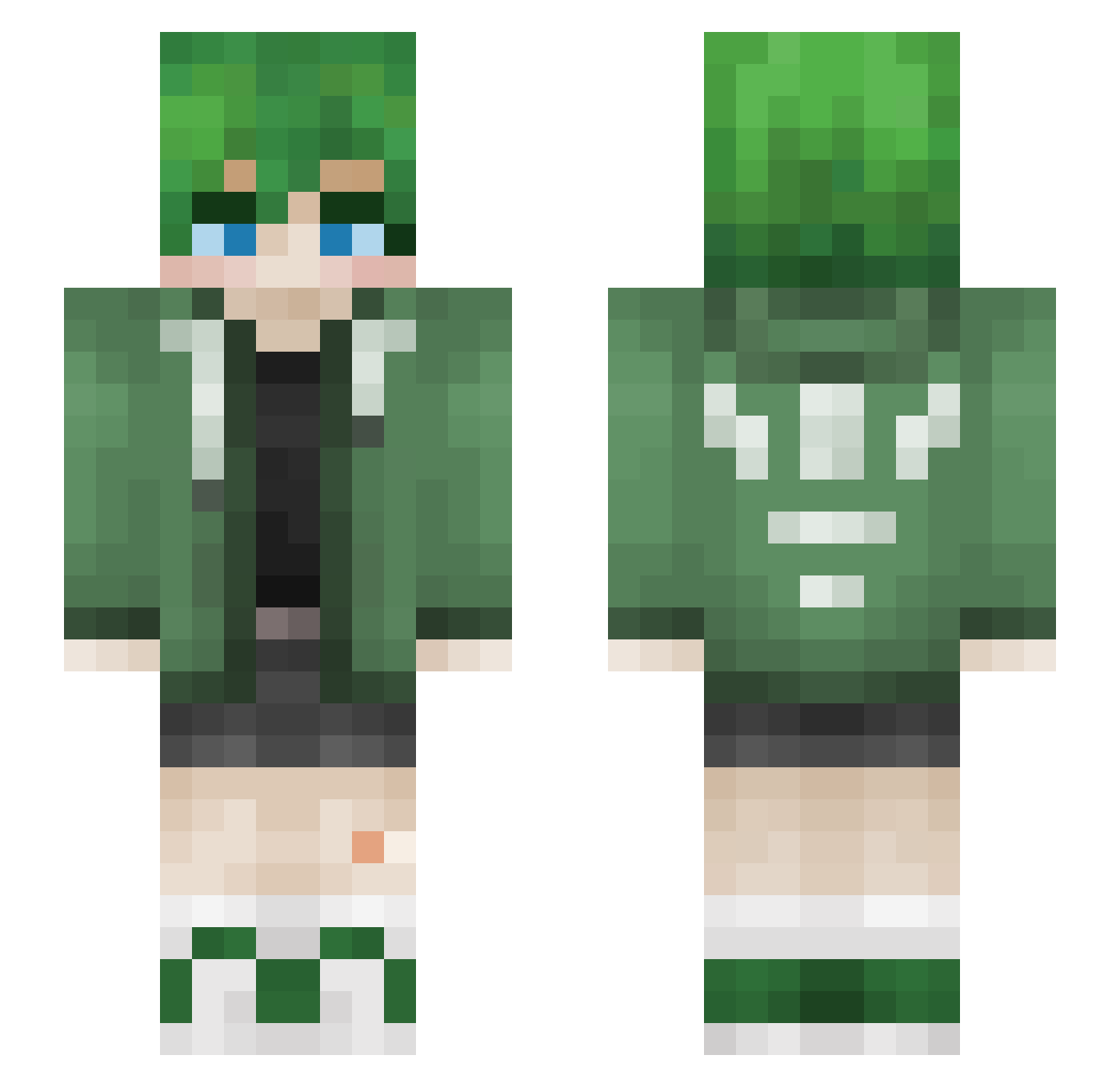 Z0dya Minecraft skin, front and back view