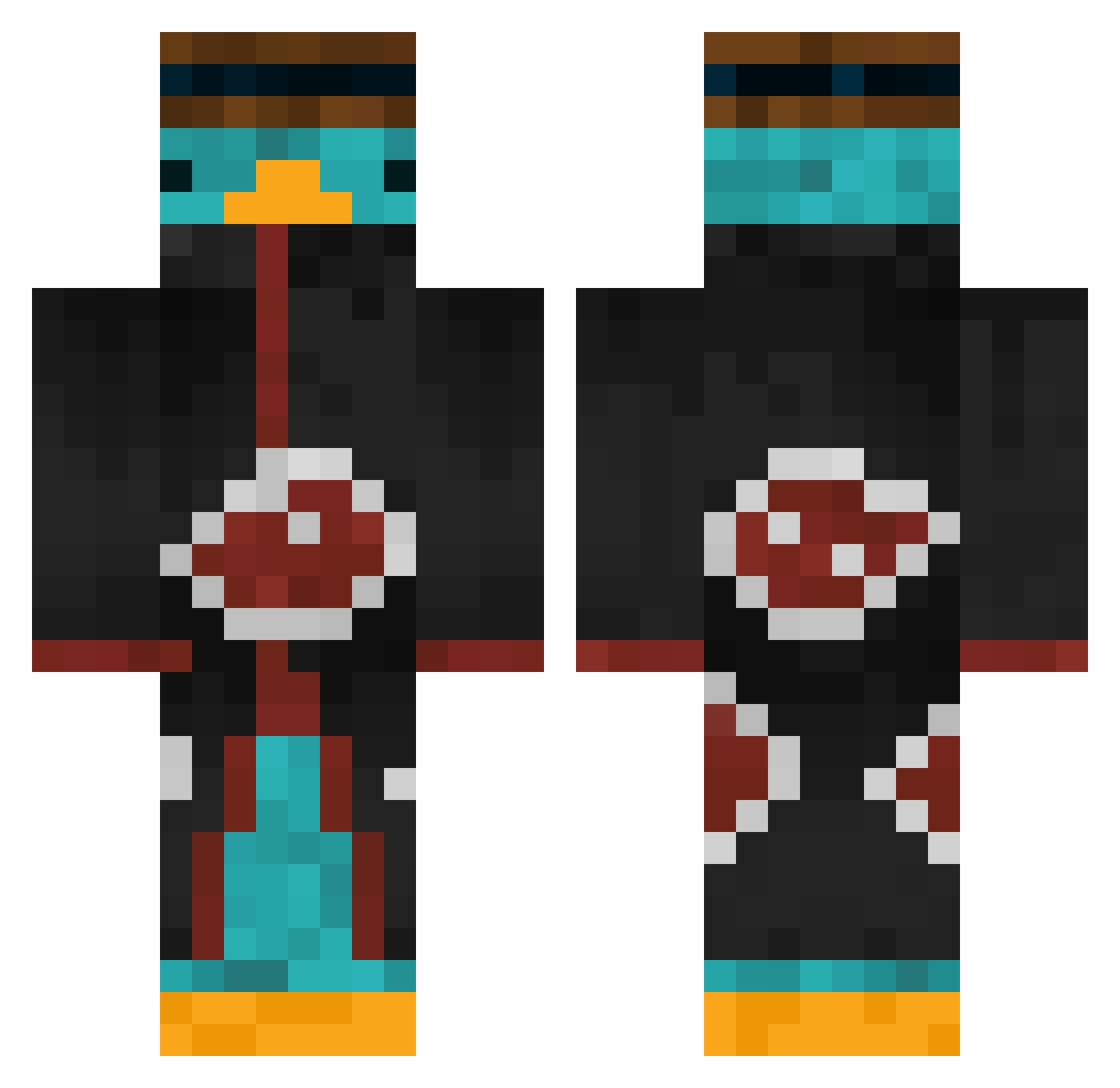 lechugitaqa2 Minecraft skin, front and back view