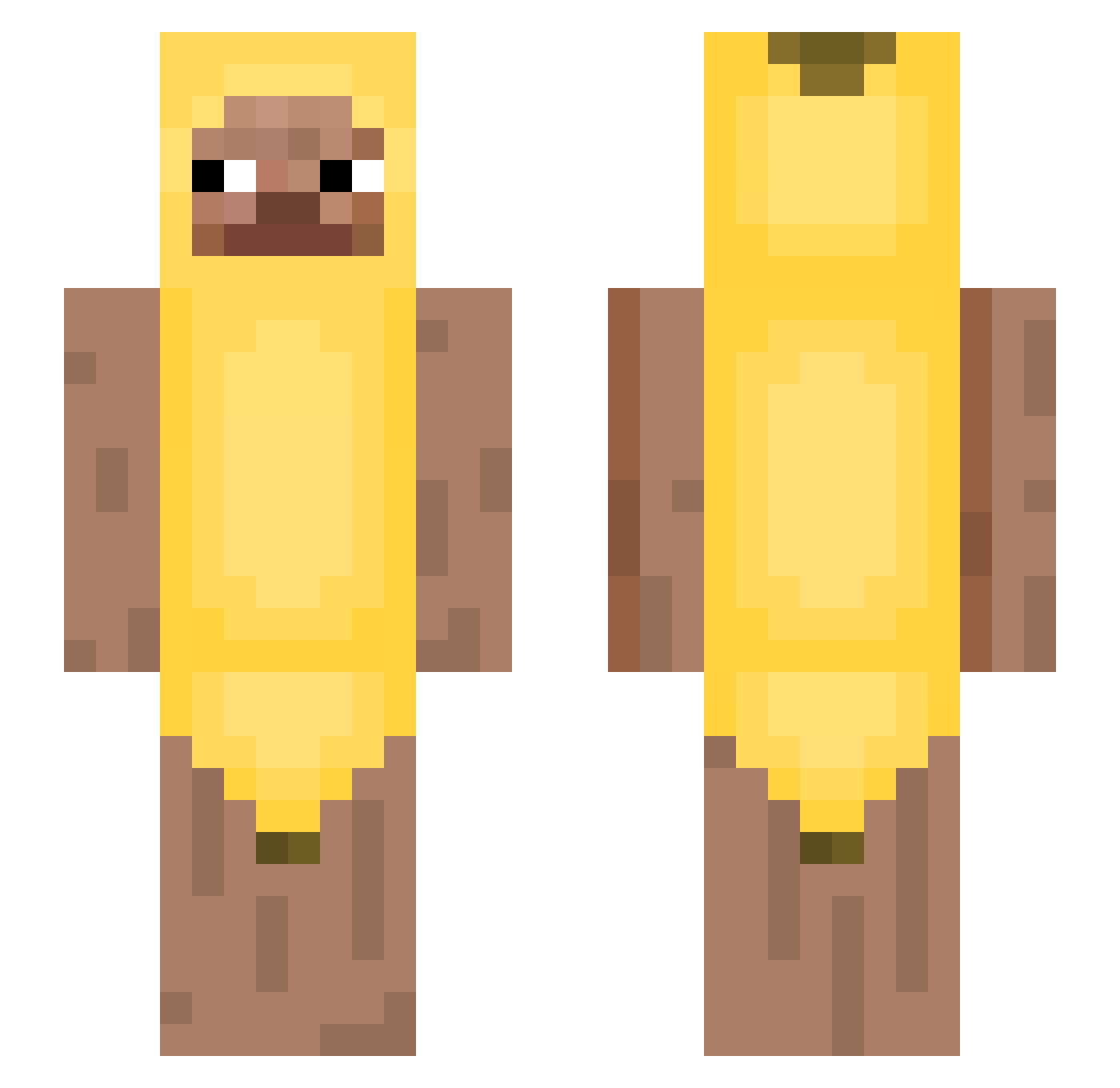 pRIES Minecraft skin, front and back view