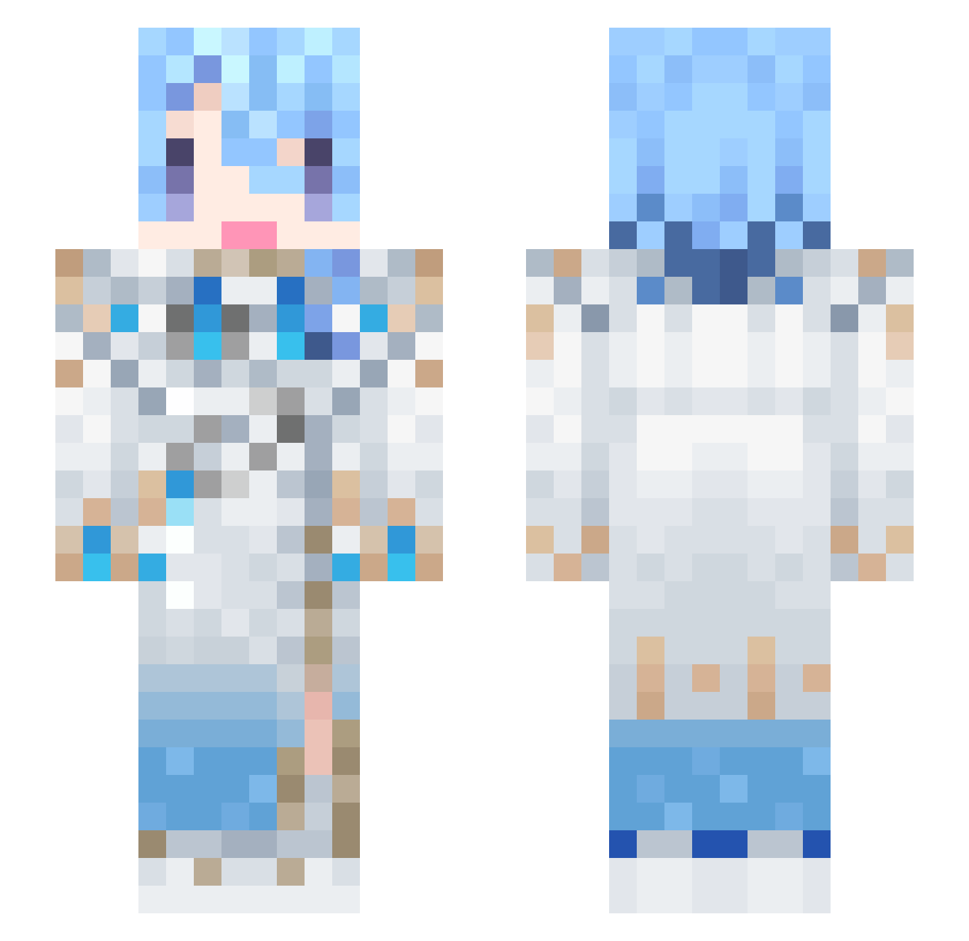 KidzuuXD Minecraft skin, front and back view