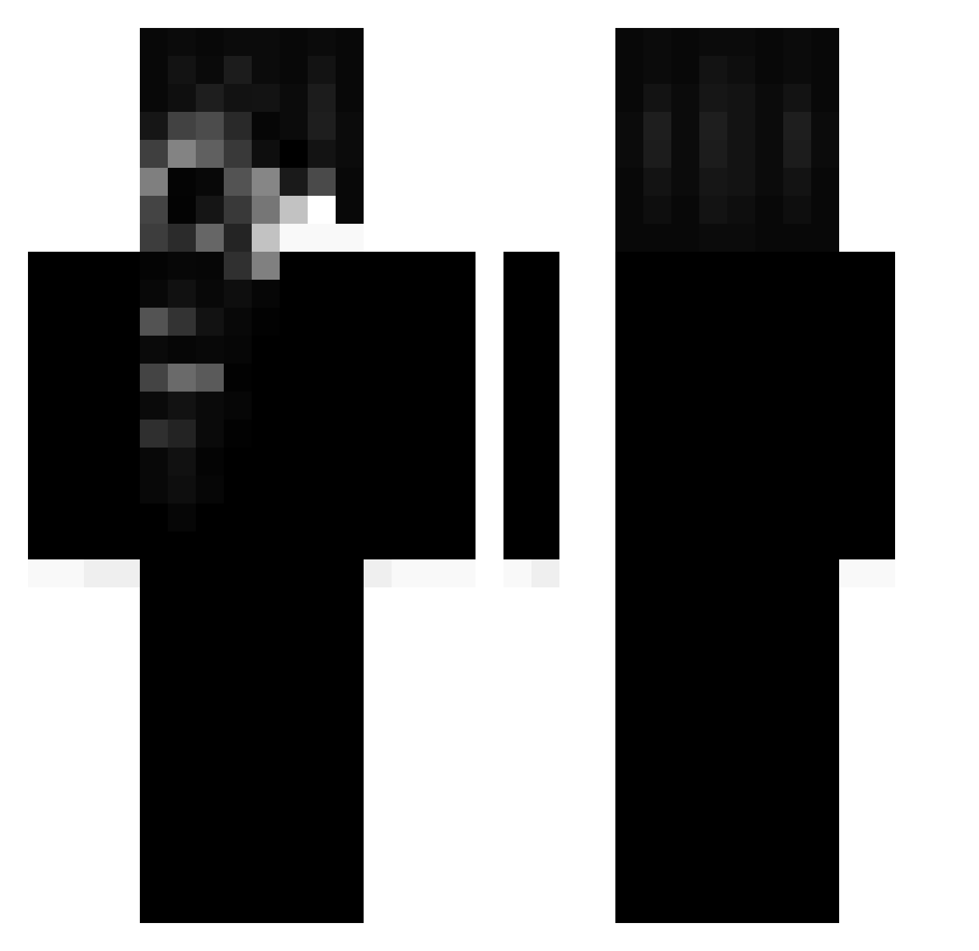 Szrcasm Minecraft skin, front and back view