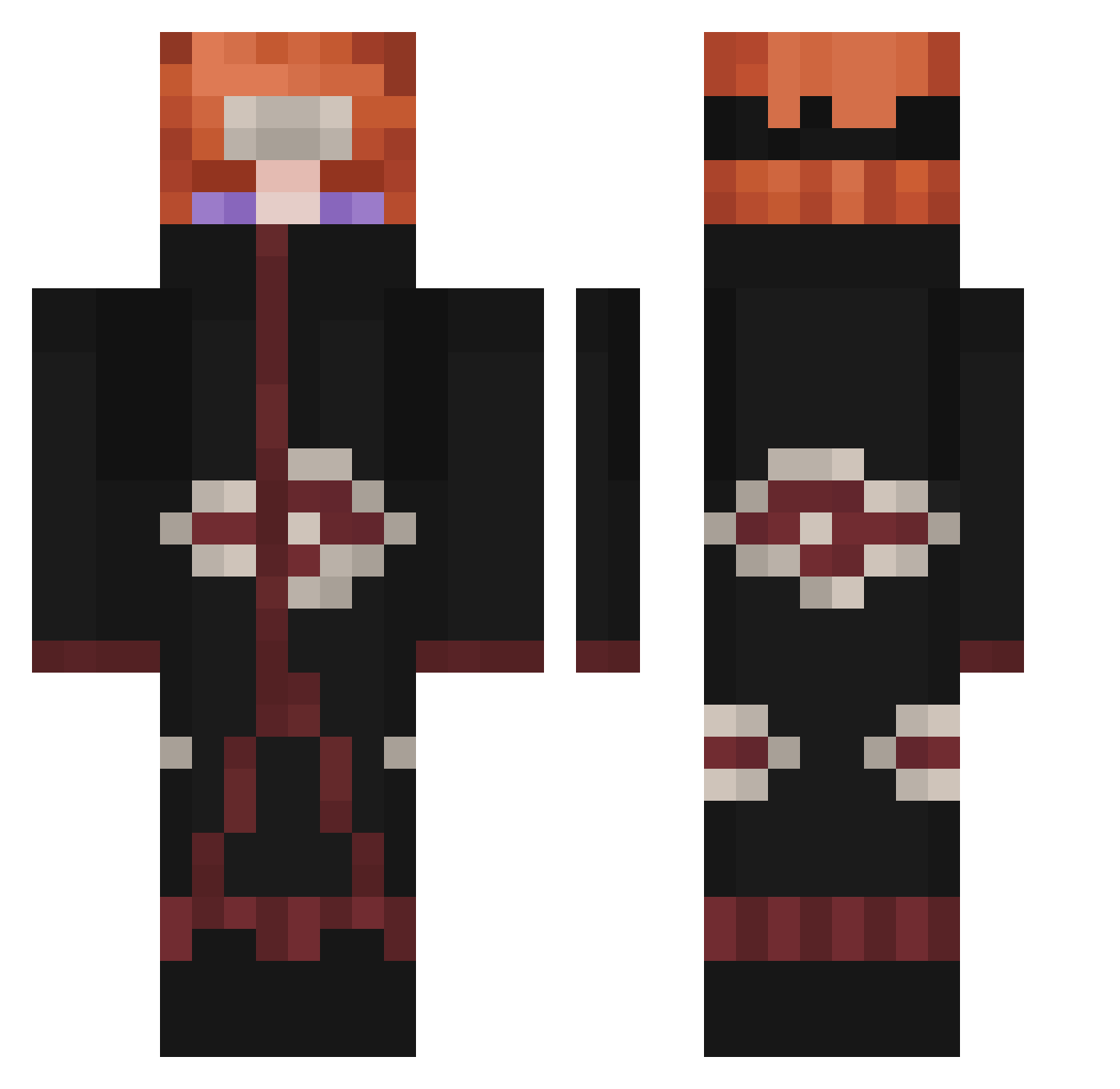Papy_thug Minecraft skin, front and back view