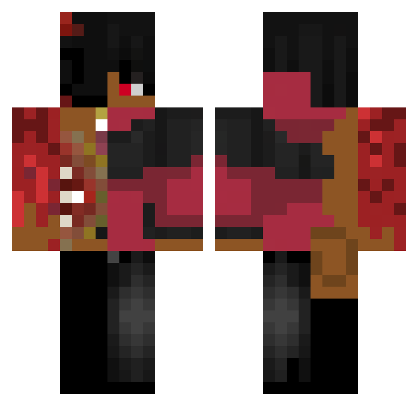 jlnxs Minecraft skin, front and back view