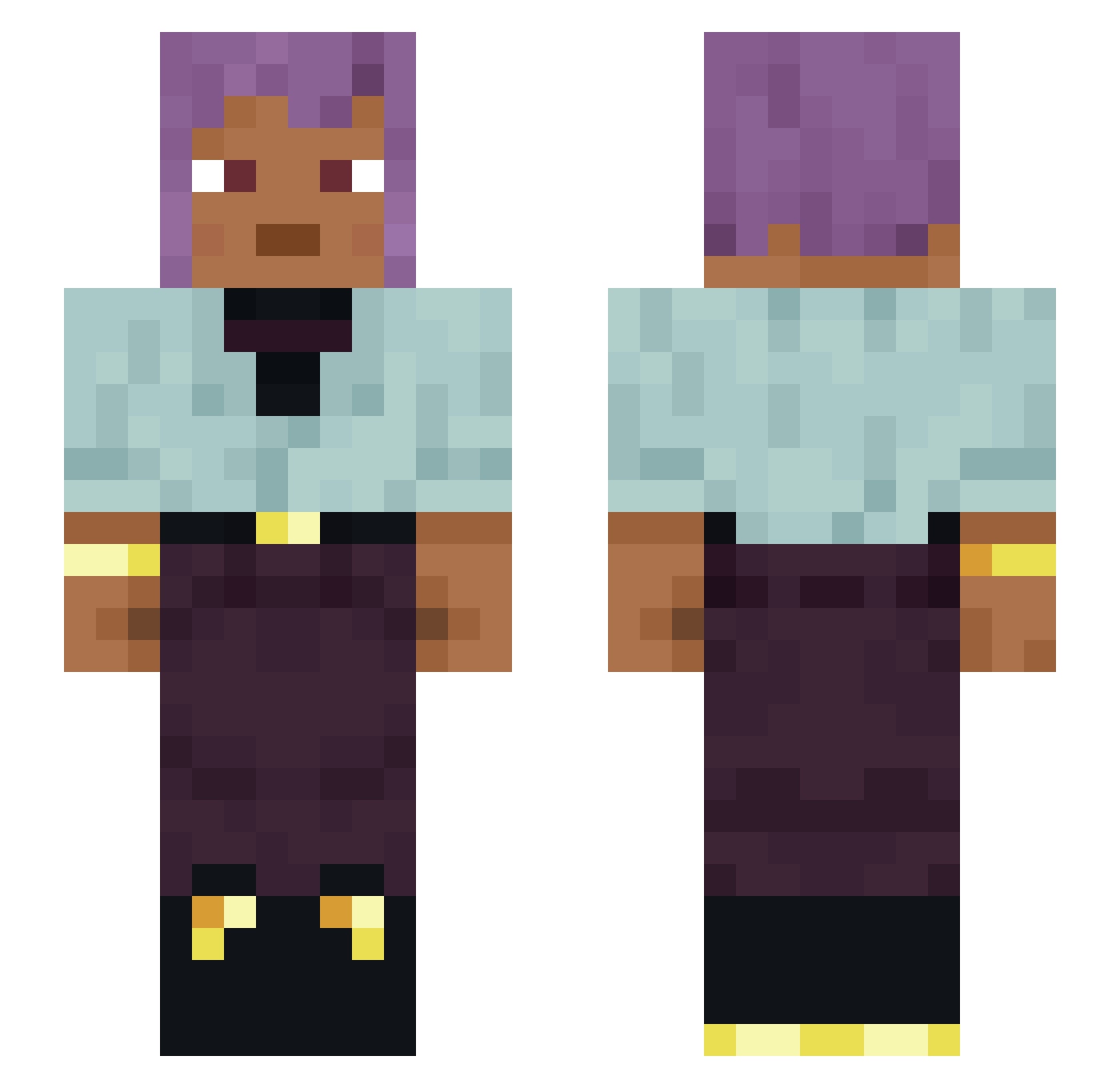 Alessandra Minecraft skin, front and back view