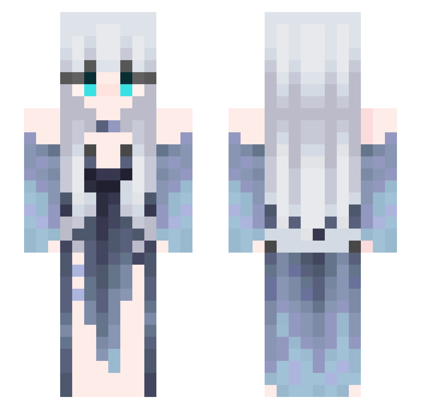 Cosmet1c Minecraft skin, front and back view