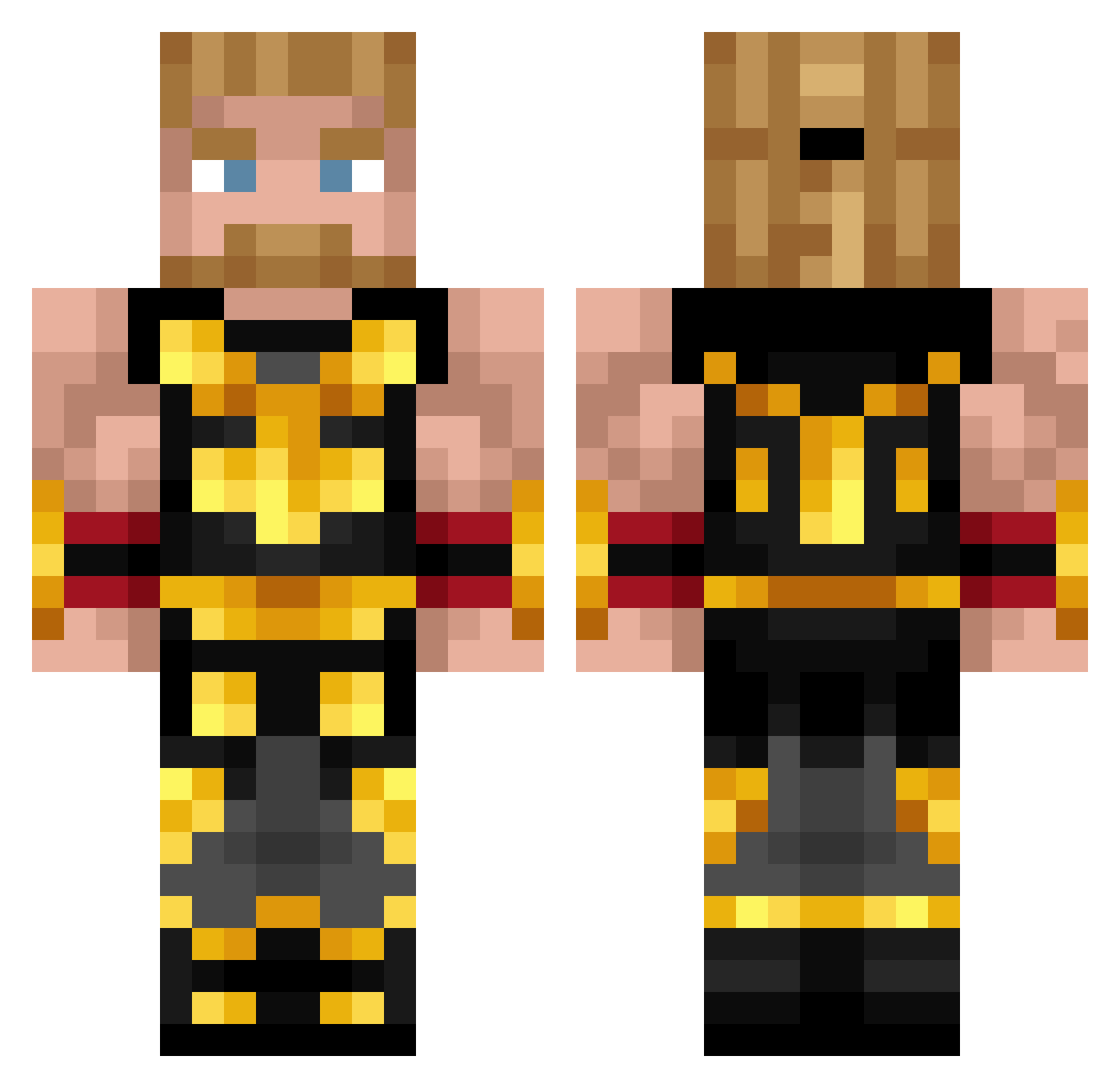 SquidStick Minecraft skin, front and back view