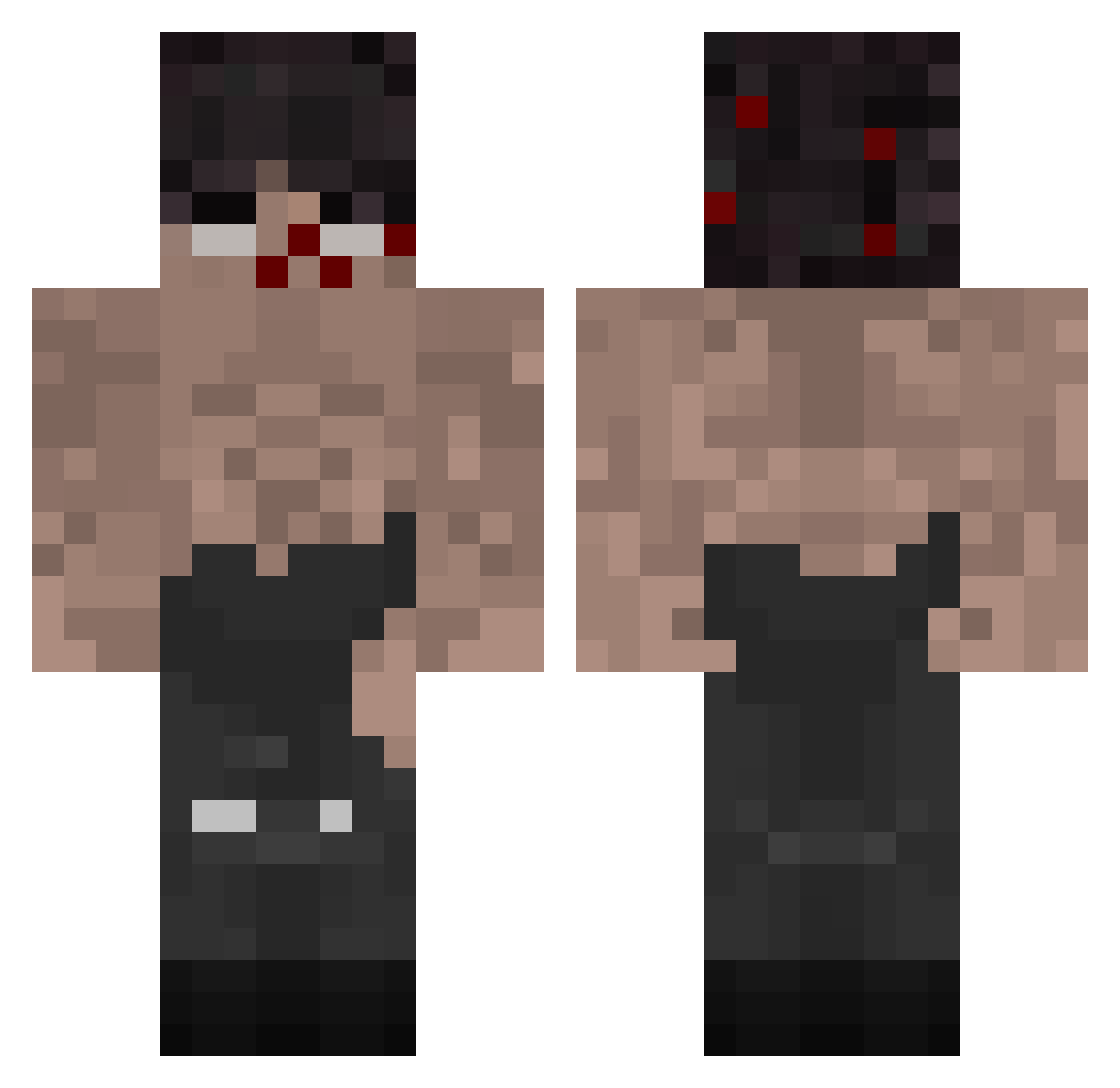 versaimi Minecraft skin, front and back view