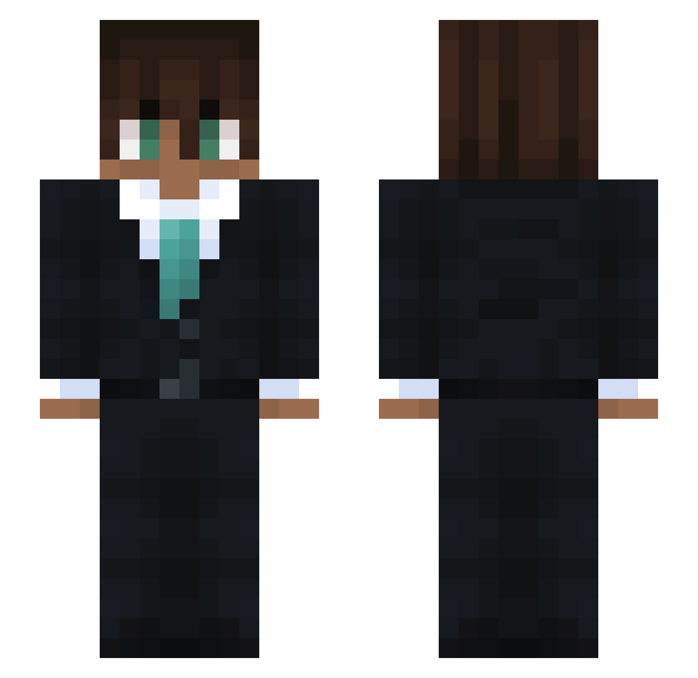 BladeTides Minecraft skin, front and back view
