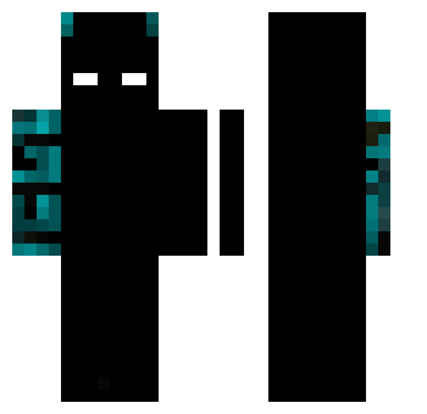 Backstarshadow Minecraft skin, front and back view