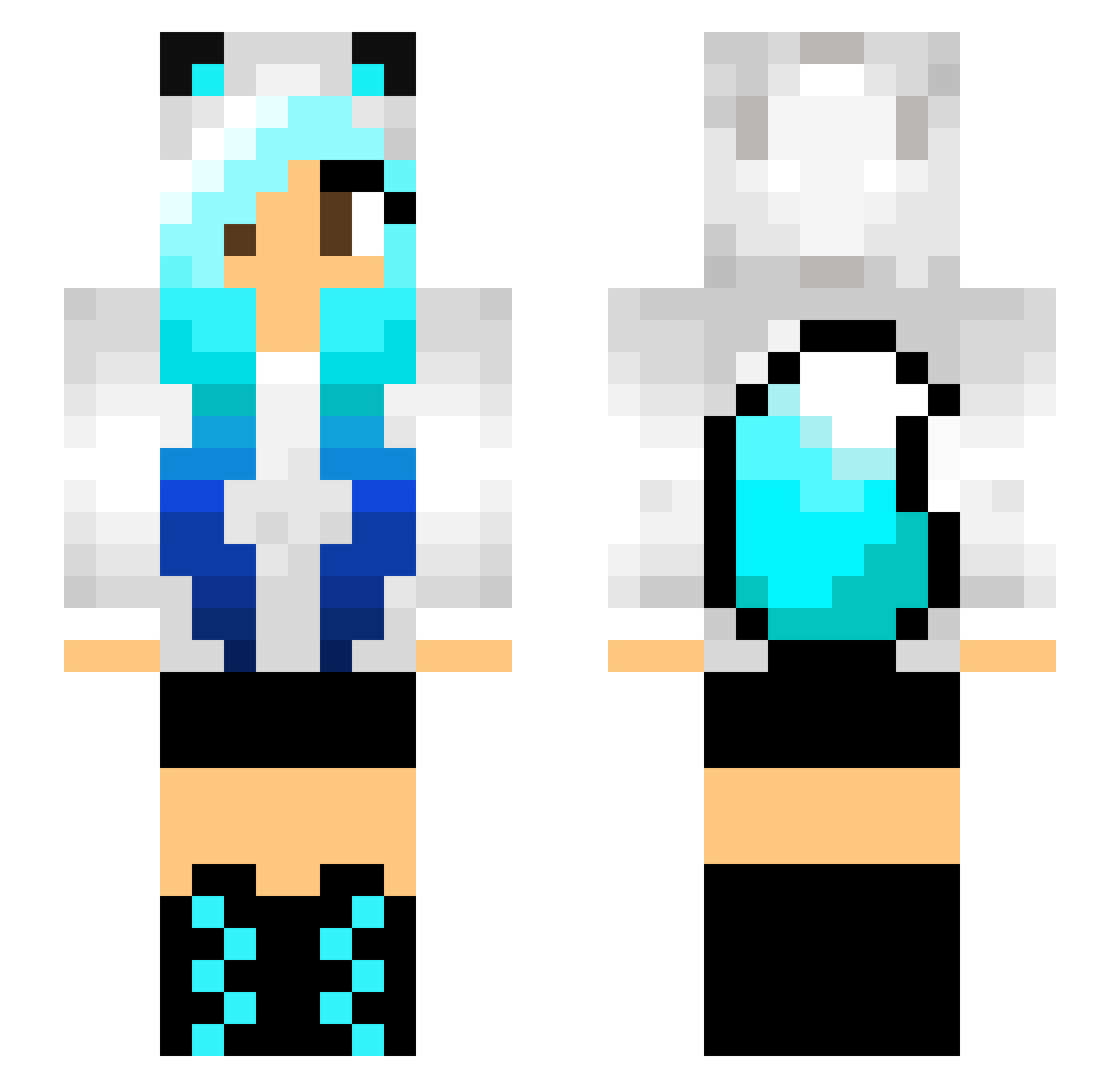 ContinuedSilence Minecraft skin, front and back view