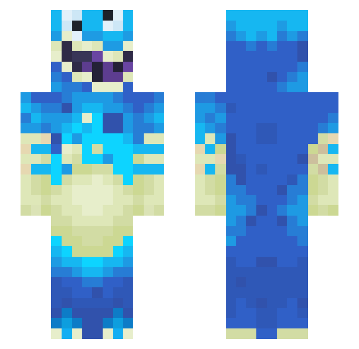 FreakyTrappy Minecraft skin, front and back view