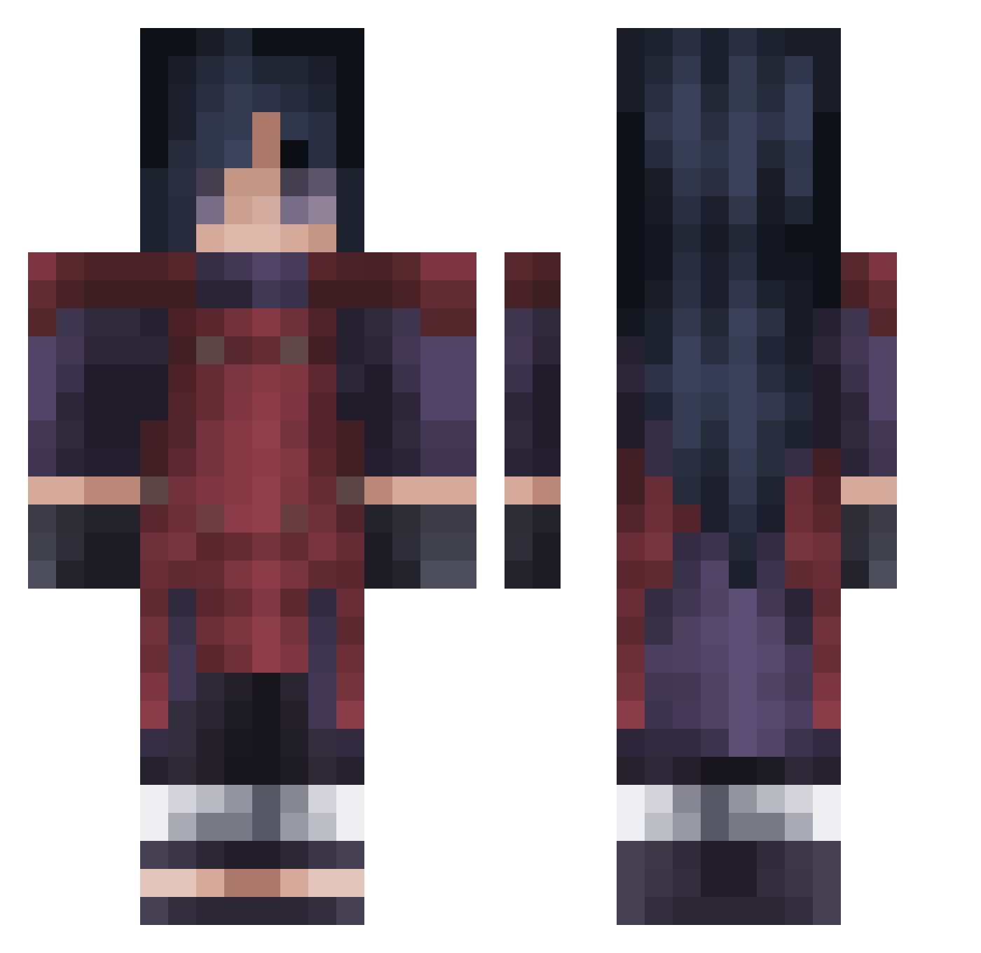 VACEfronVEVO Minecraft skin, front and back view