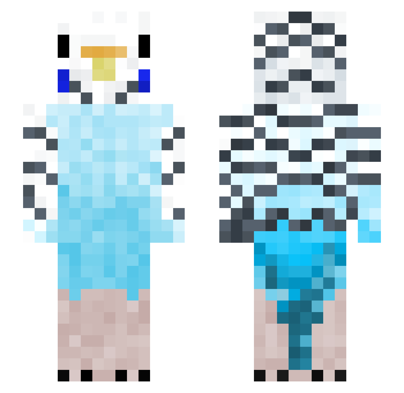 Mwoantwan Minecraft skin, front and back view