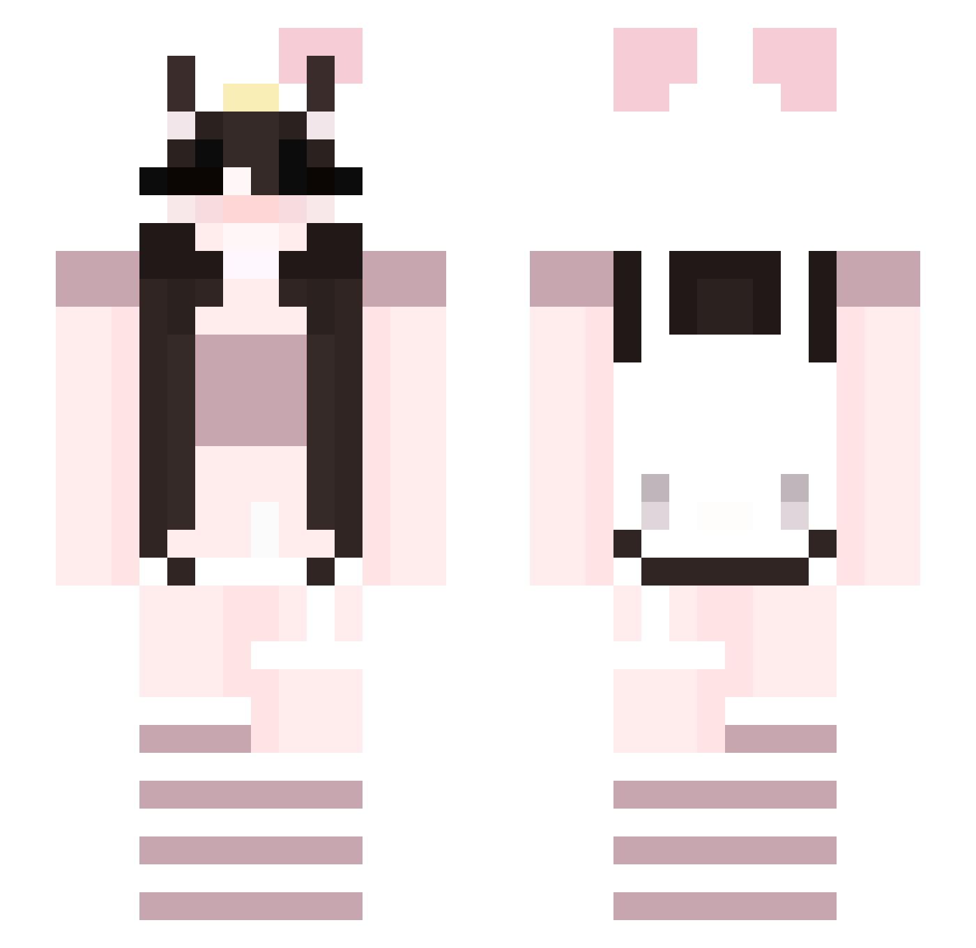 WhosAngie Minecraft skin, front and back view