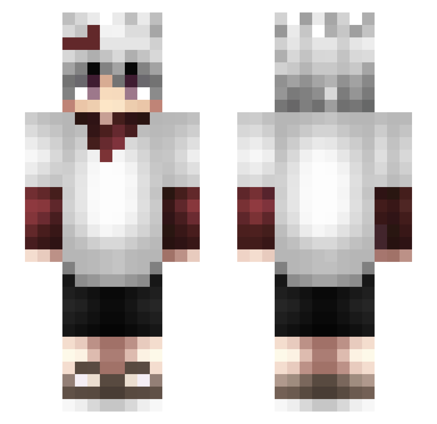 1vs99 Minecraft skin, front and back view