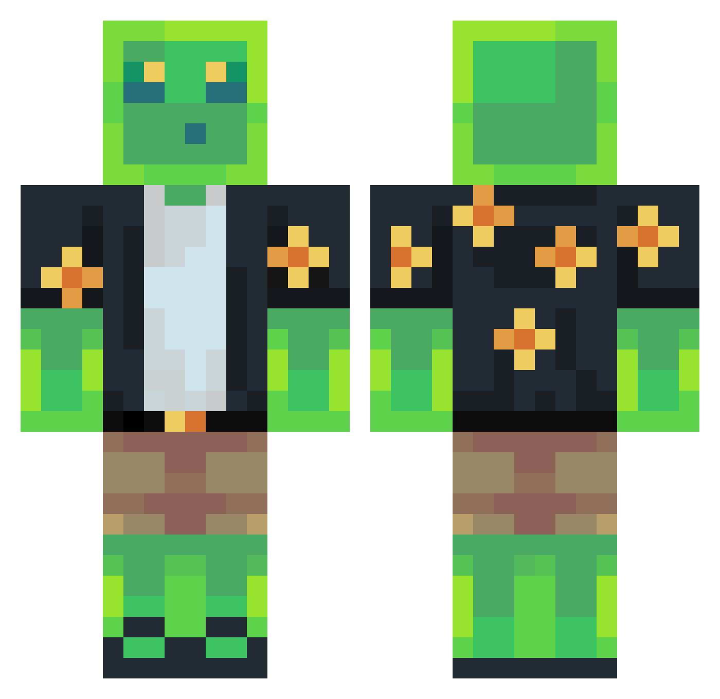 SoulKidnapper Minecraft skin, front and back view