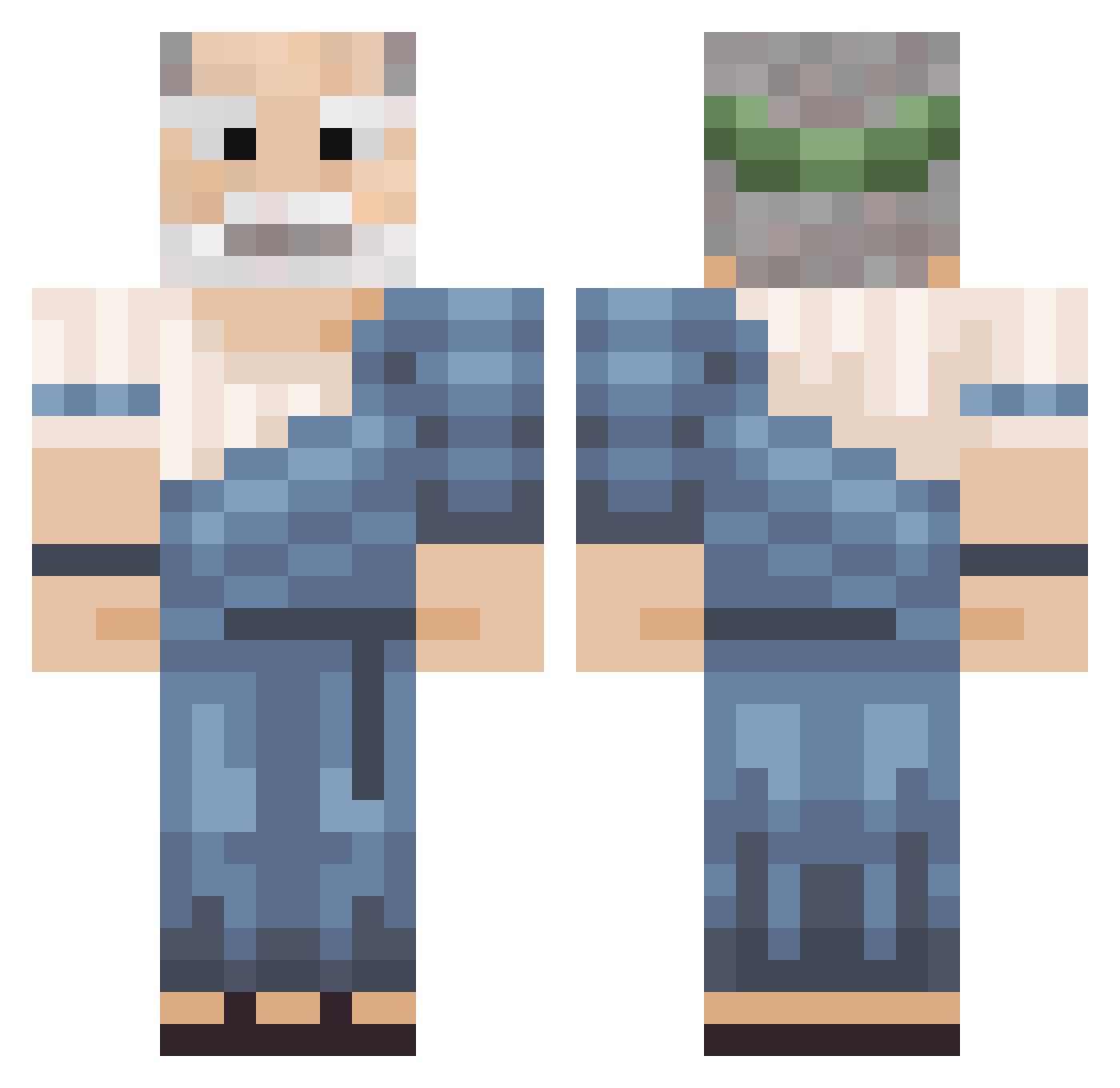 spooked783 Minecraft skin, front and back view