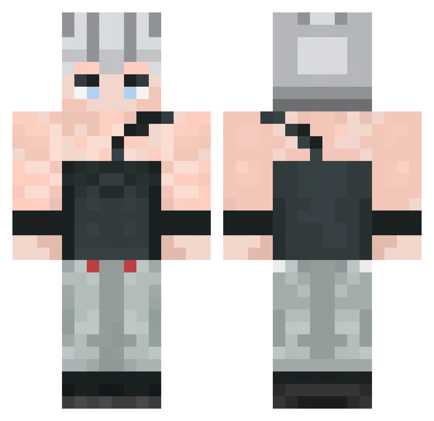 Ironzoi Minecraft skin, front and back view