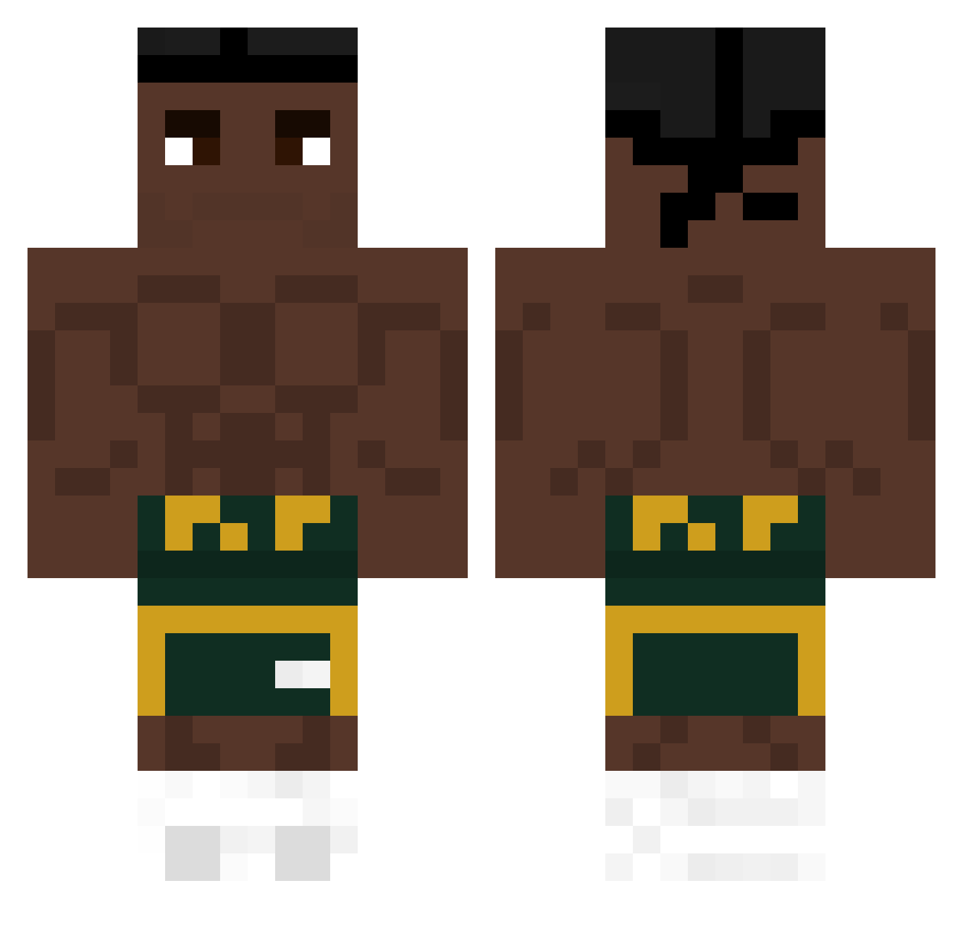 Sequestration Minecraft skin, front and back view