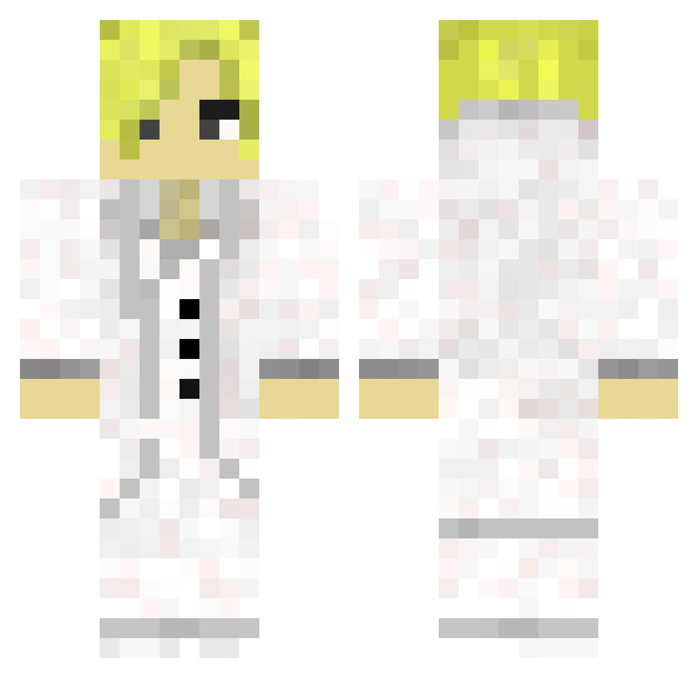 Vinsmoke814 Minecraft skin, front and back view