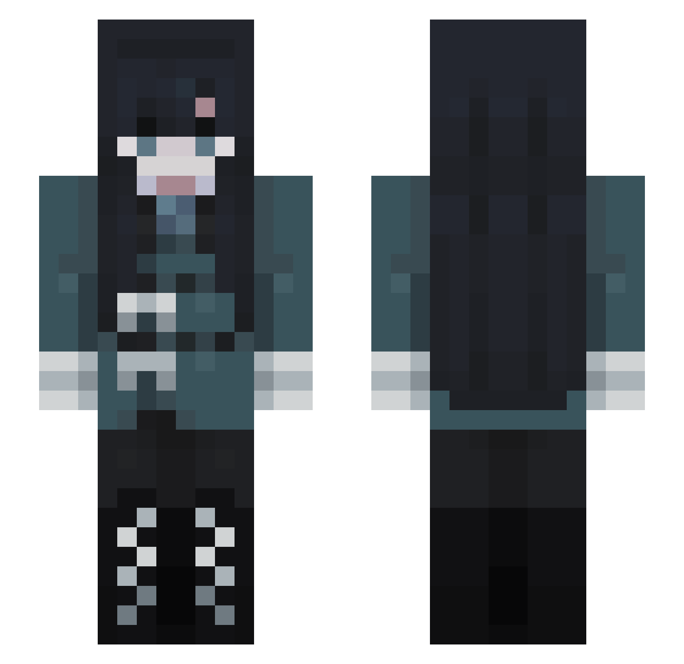 BruhLx Minecraft skin, front and back view