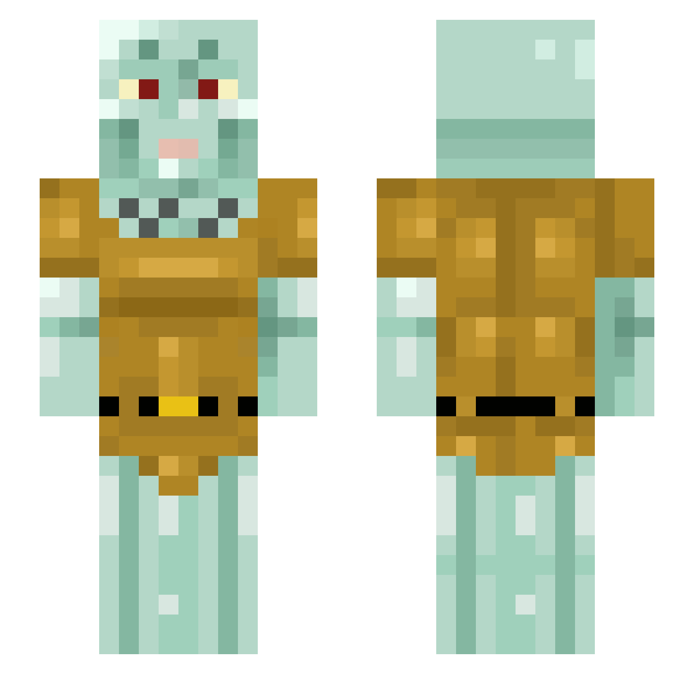 Nashcar Minecraft skin, front and back view