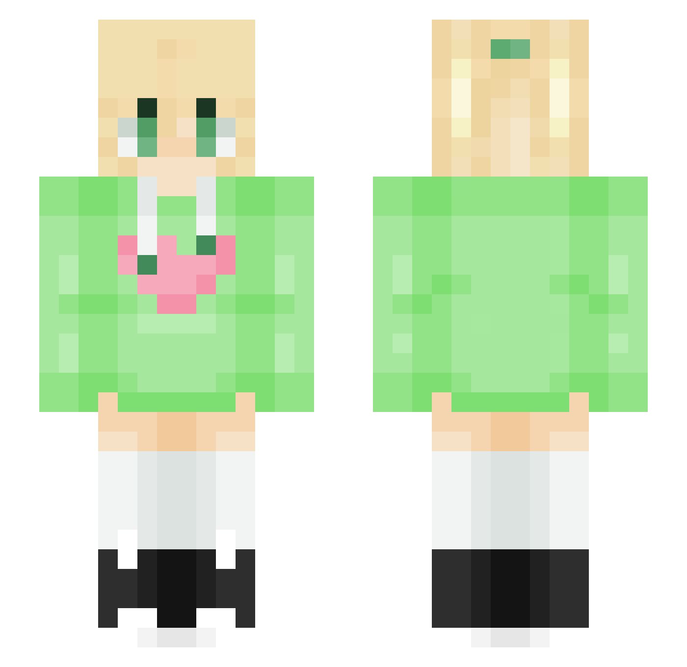 radiowicker Minecraft skin, front and back view