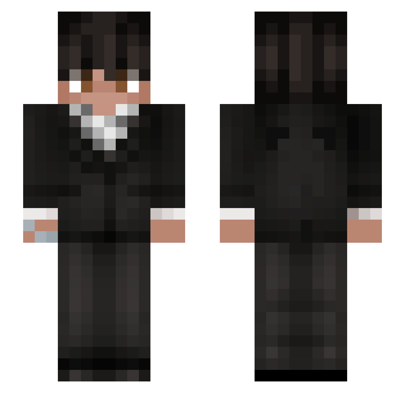 Macules Minecraft skin, front and back view
