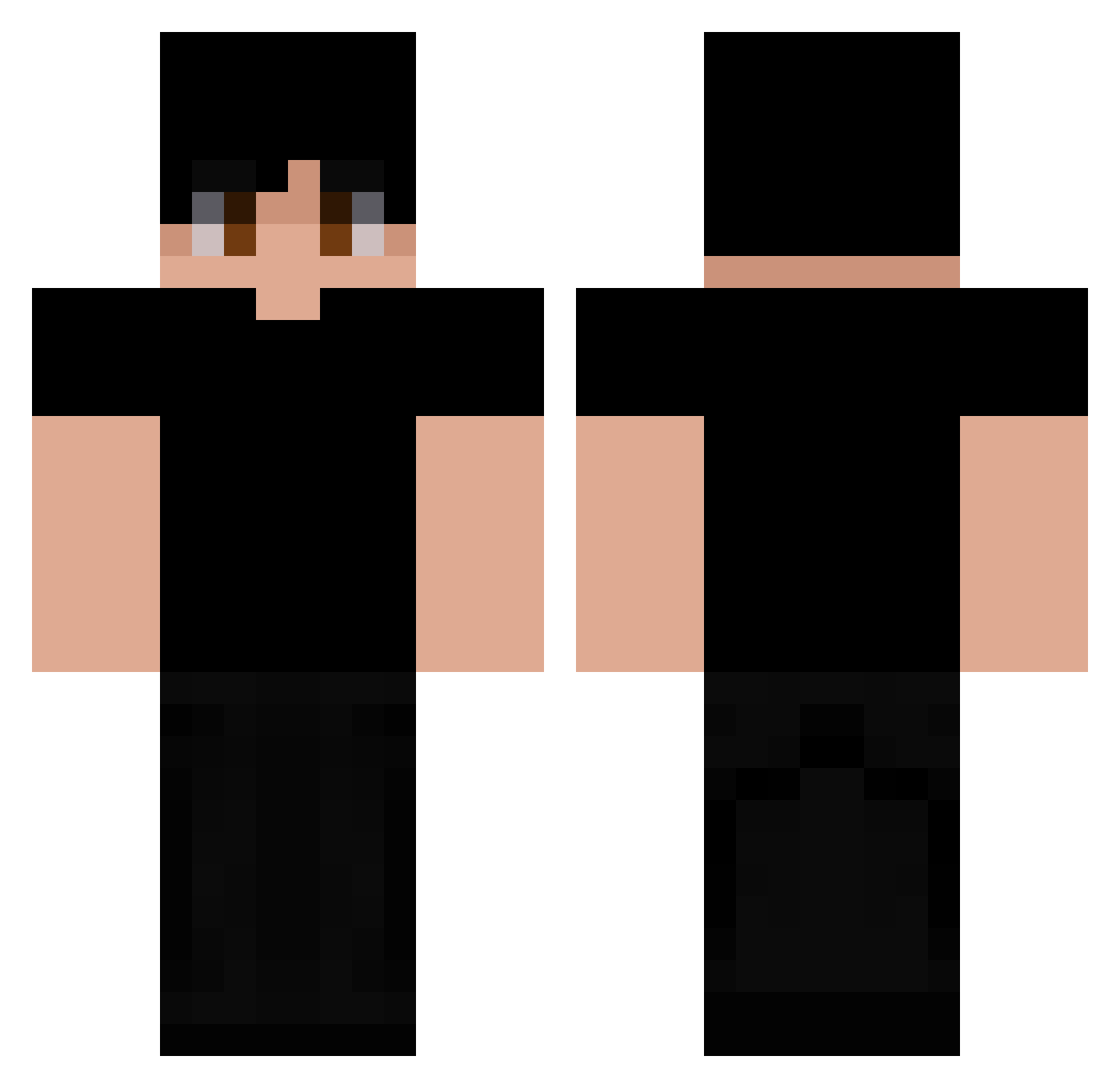 R0astedGuy Minecraft skin, front and back view