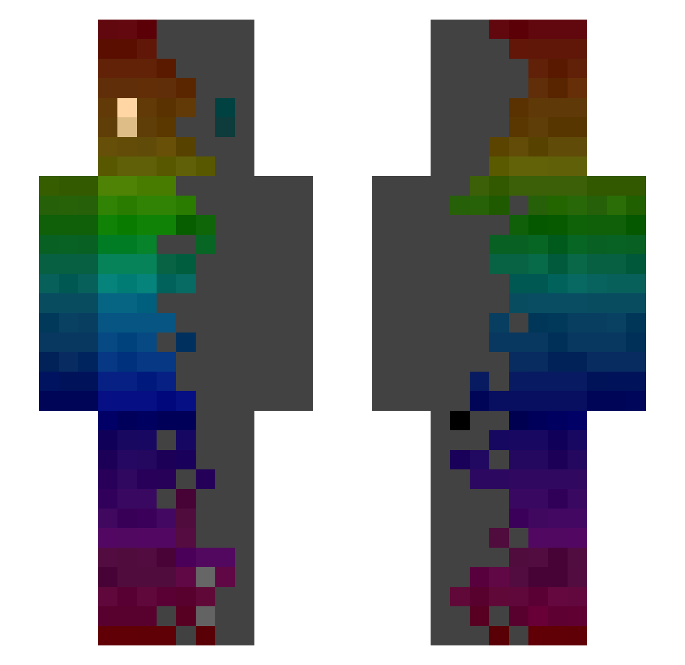 tiprince Minecraft skin, front and back view