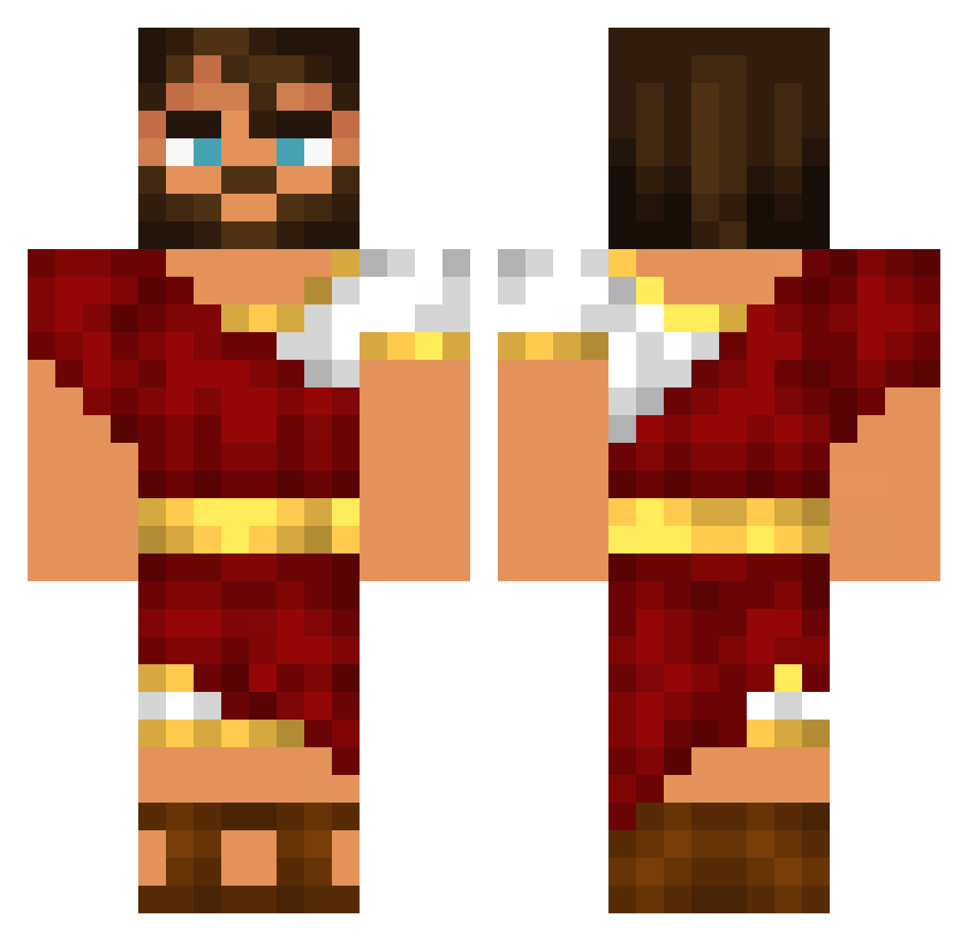 Shlemmm Minecraft skin, front and back view