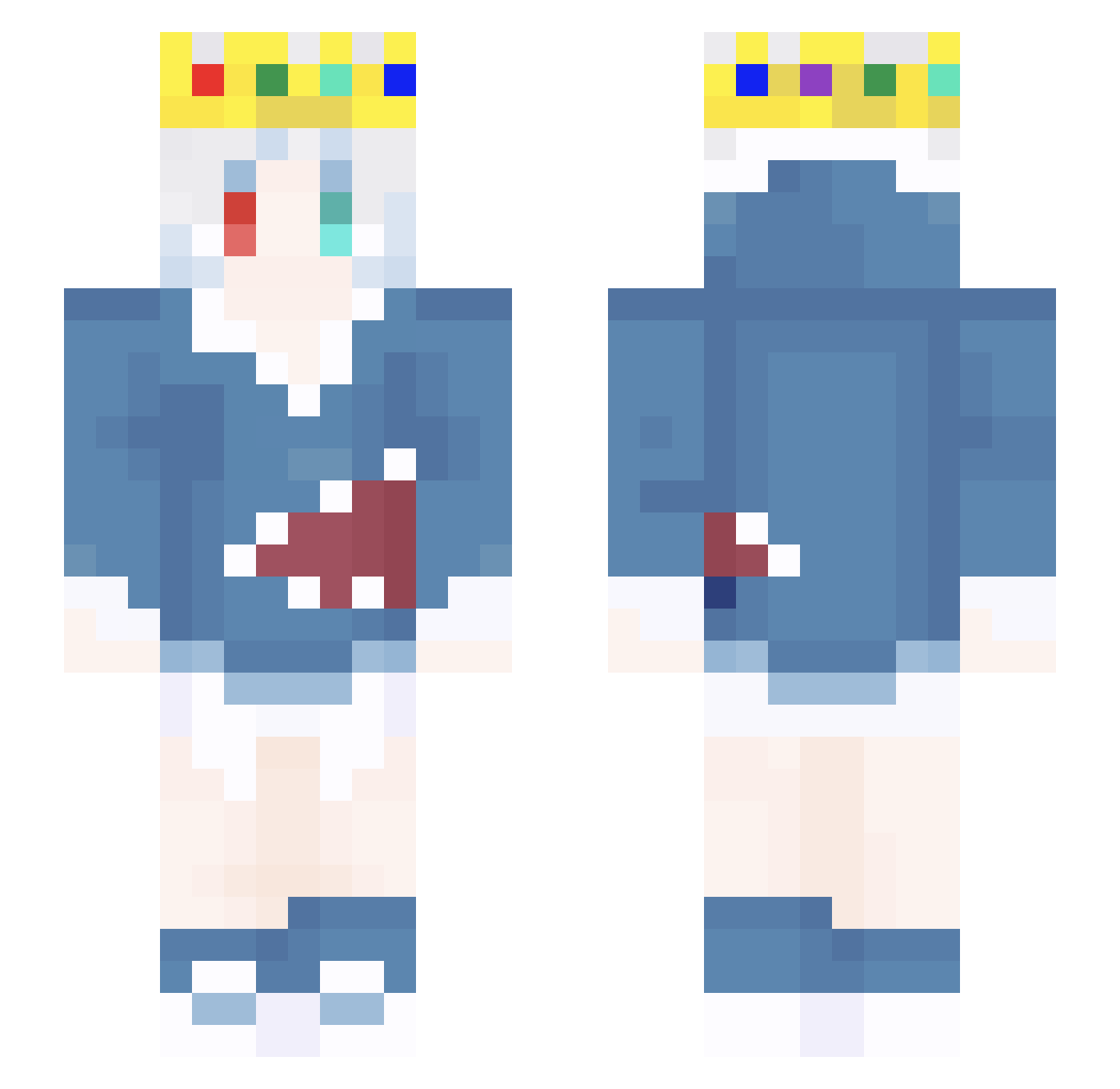 myHPmoo Minecraft skin, front and back view