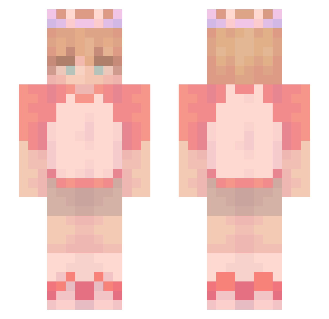 sc3m0 Minecraft skin, front and back view