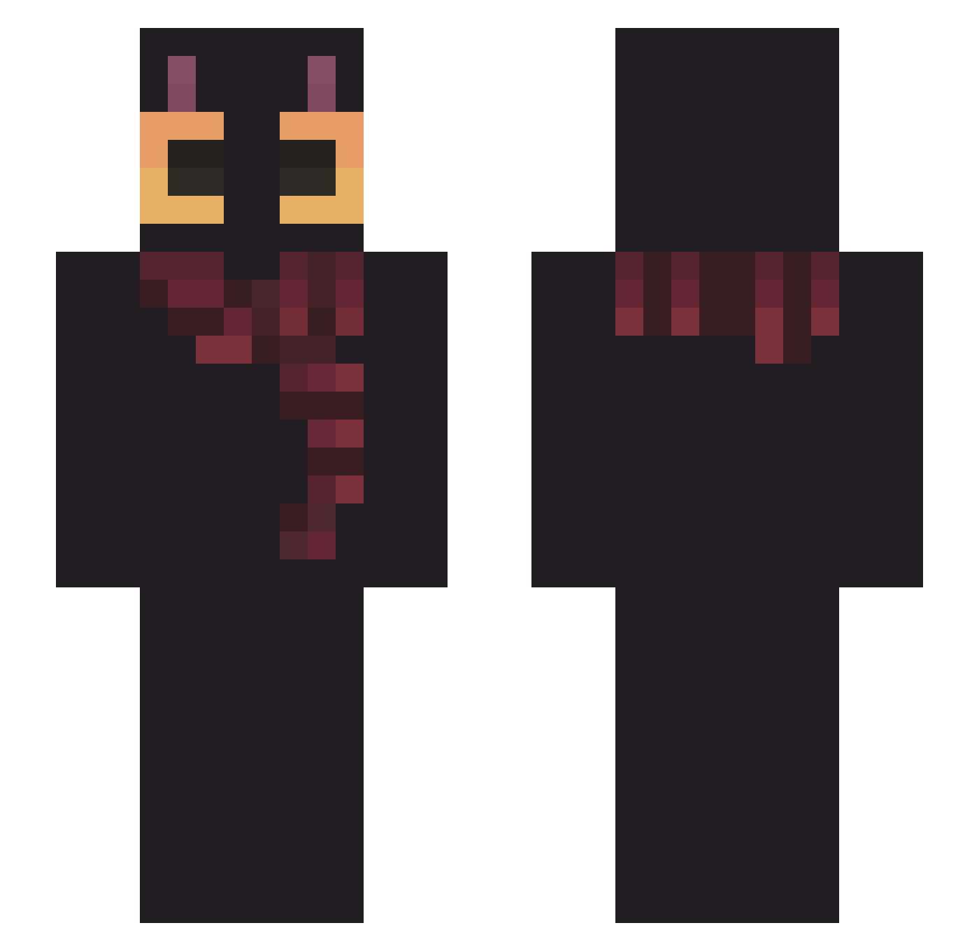 tosix26 Minecraft skin, front and back view