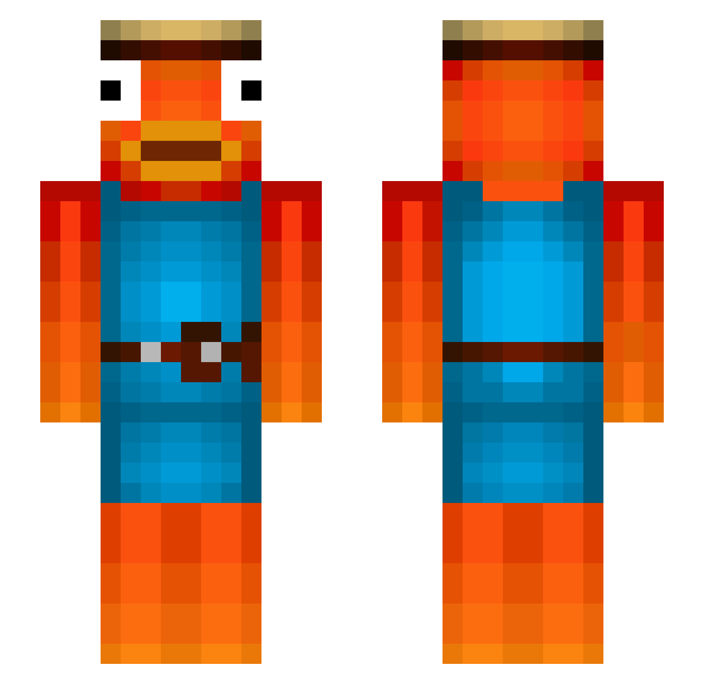 Klbbs Minecraft skin, front and back view