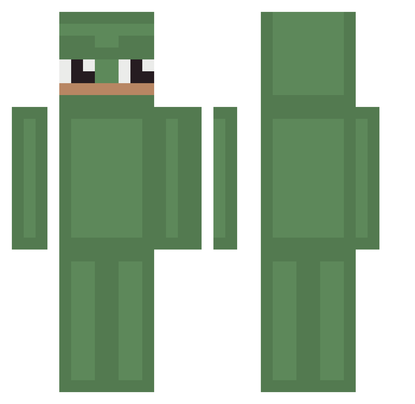 quietspan Minecraft skin, front and back view