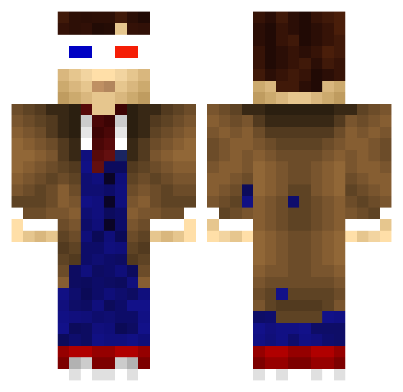 CHAOS16K Minecraft skin, front and back view