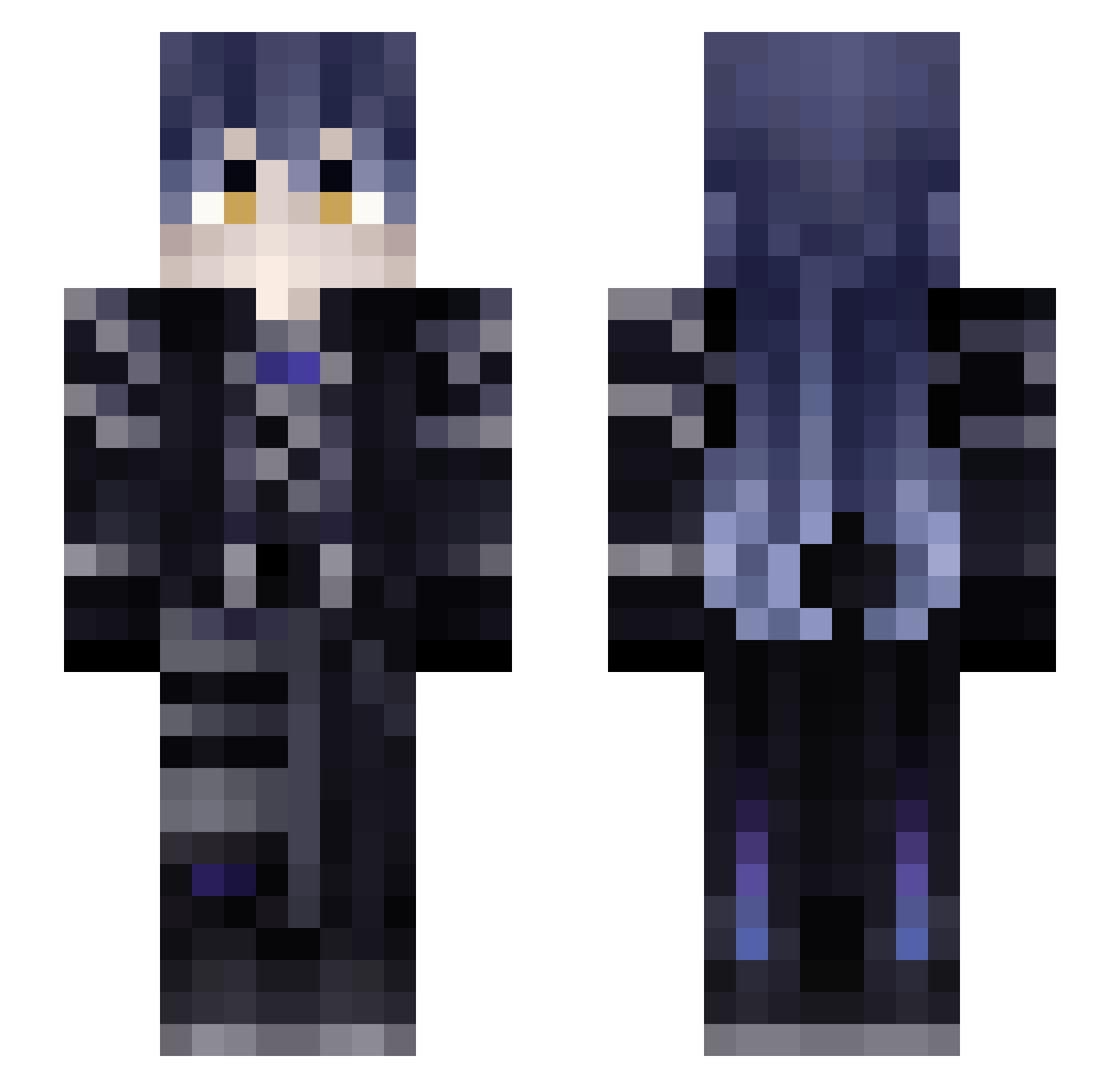 Mightynick22 Minecraft skin, front and back view